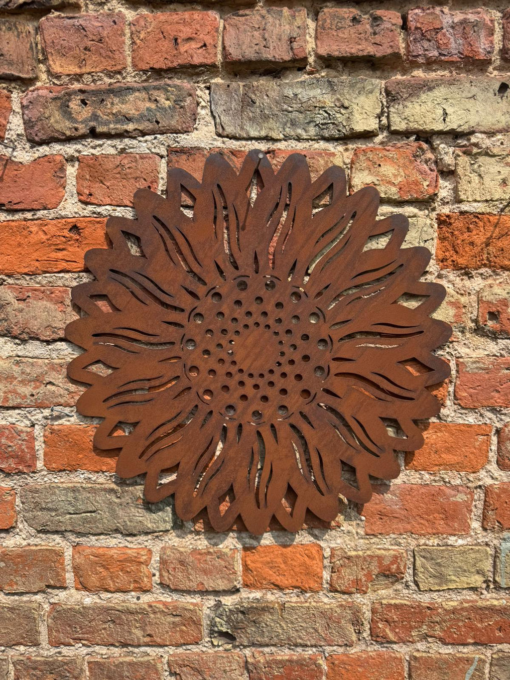 Large Rusty Metal Sunflower Garden Decoration
