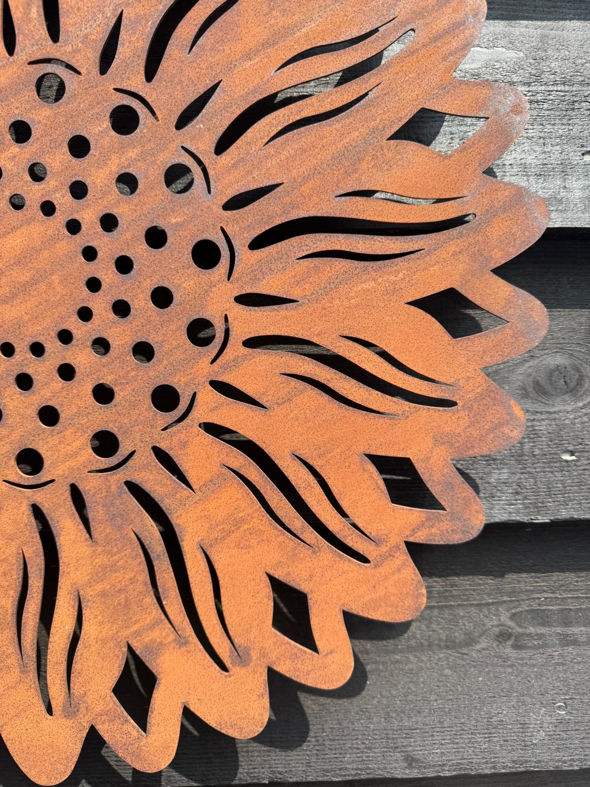 Large Rusty Metal Sunflower Garden Decoration