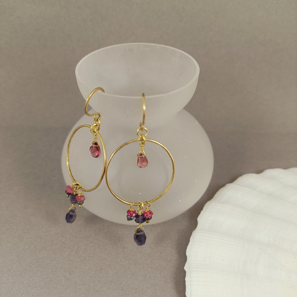 Gemstone Gold Earrings