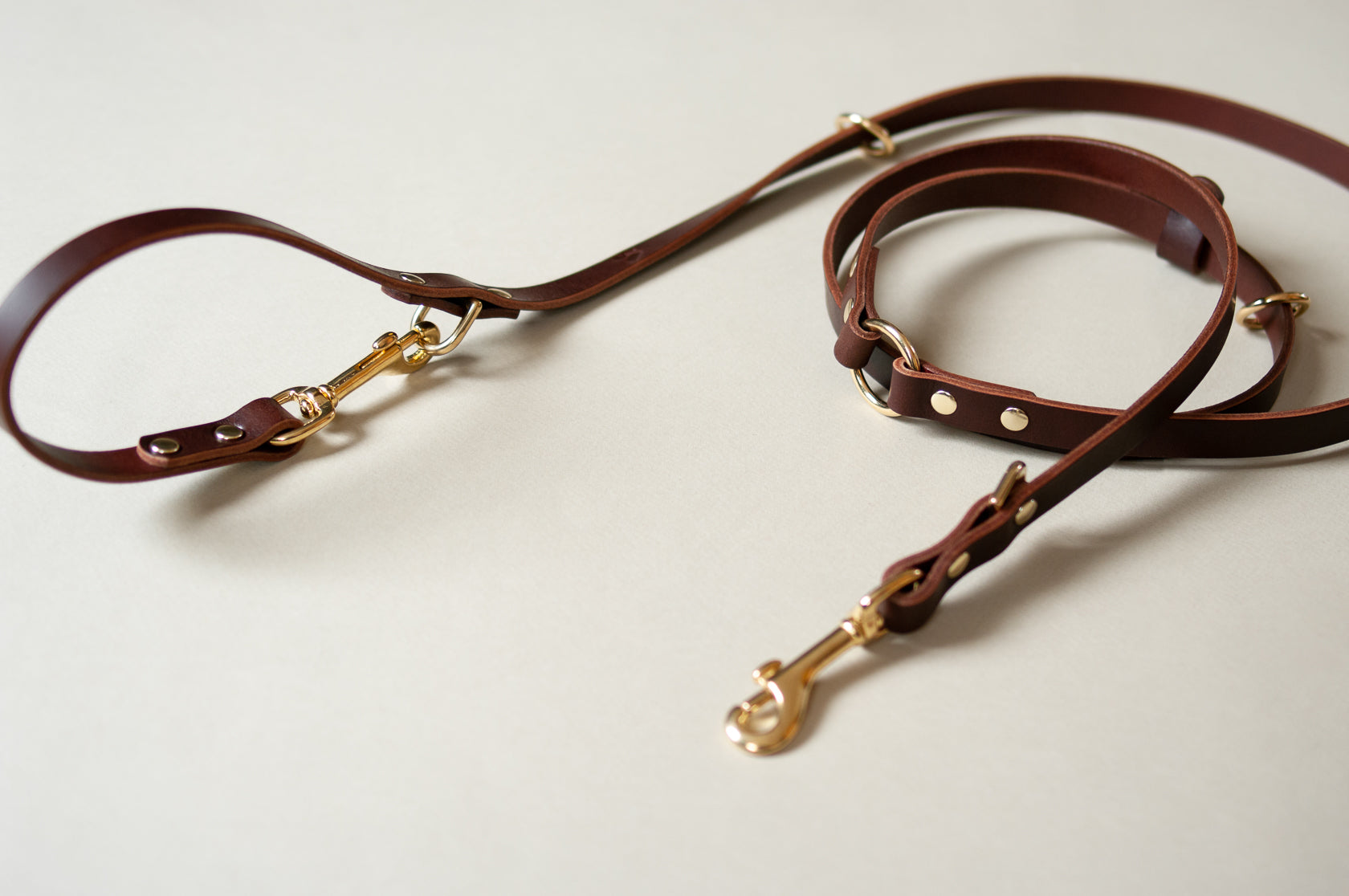 Long Leather Multi Lead for Dogs