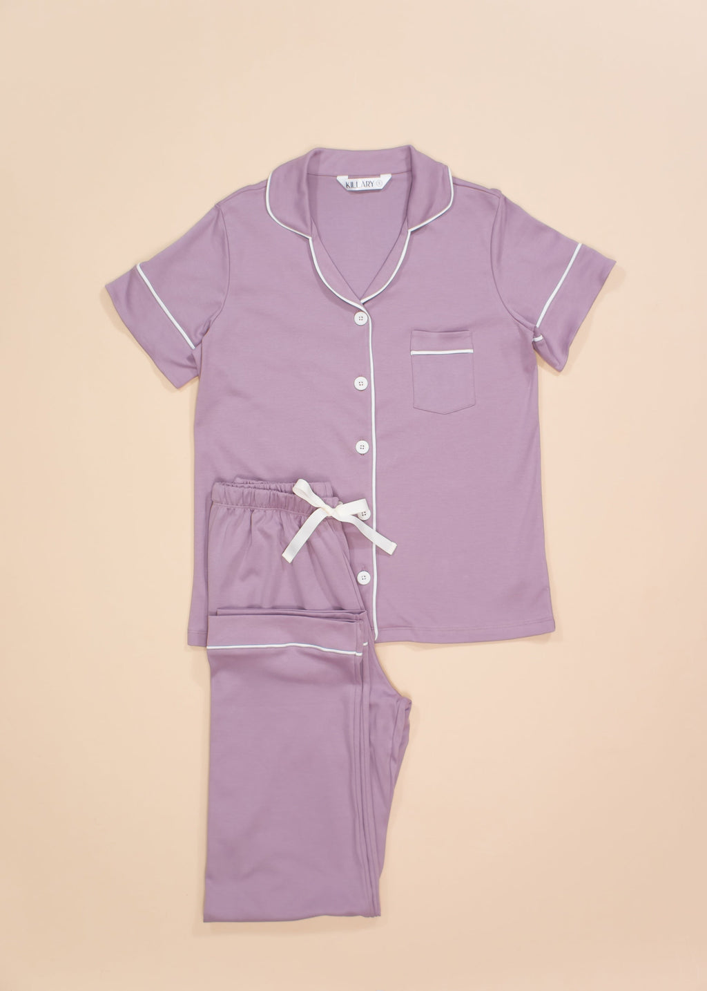 Pale Purple Short Sleeve Pajama Set