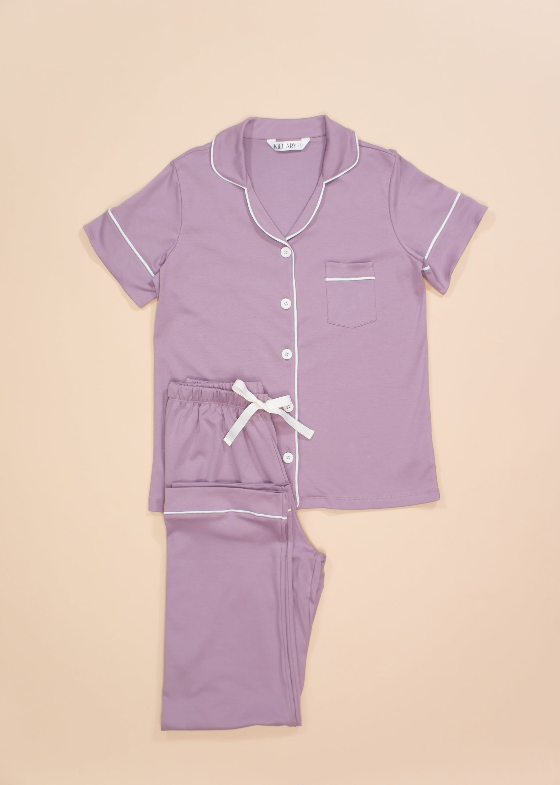 Pale Purple Short Sleeve Pajama Set