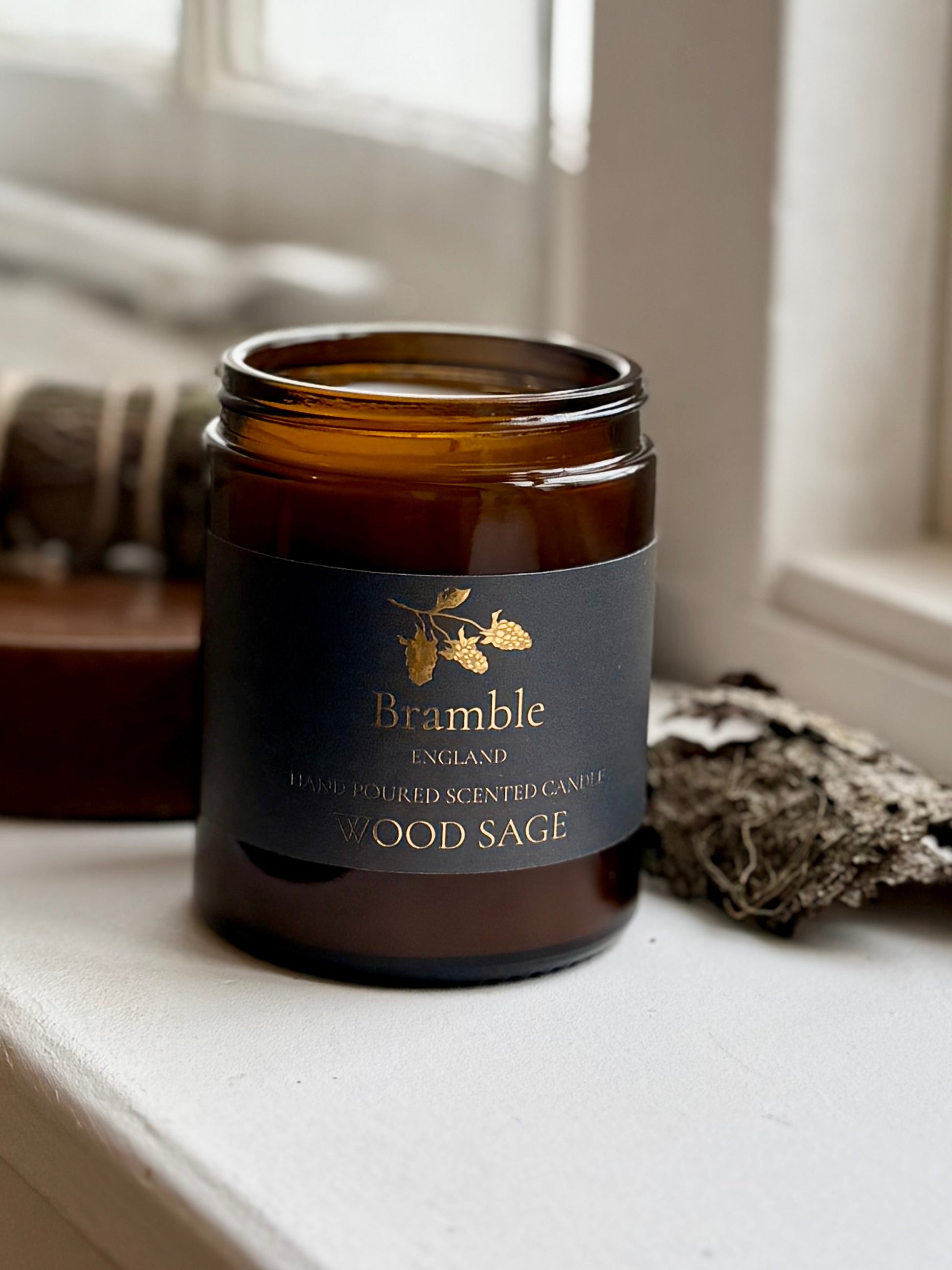 Wood Sage Hand Poured Candle with Gold Lid 180g