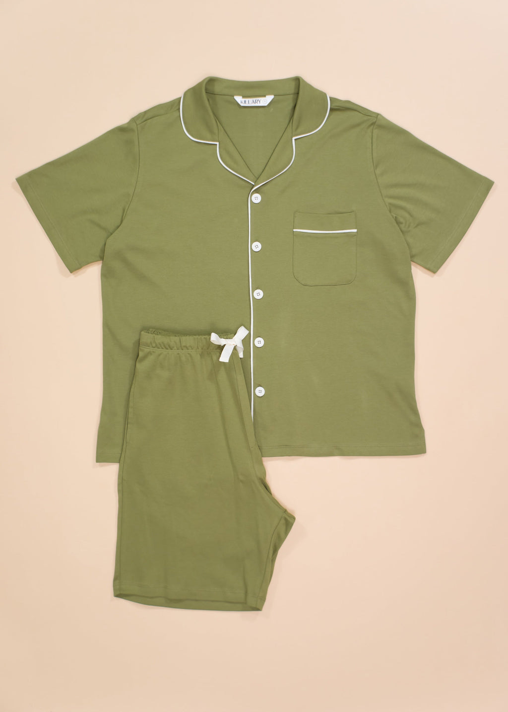 Olive Green Short Sleeve Pyjama Set