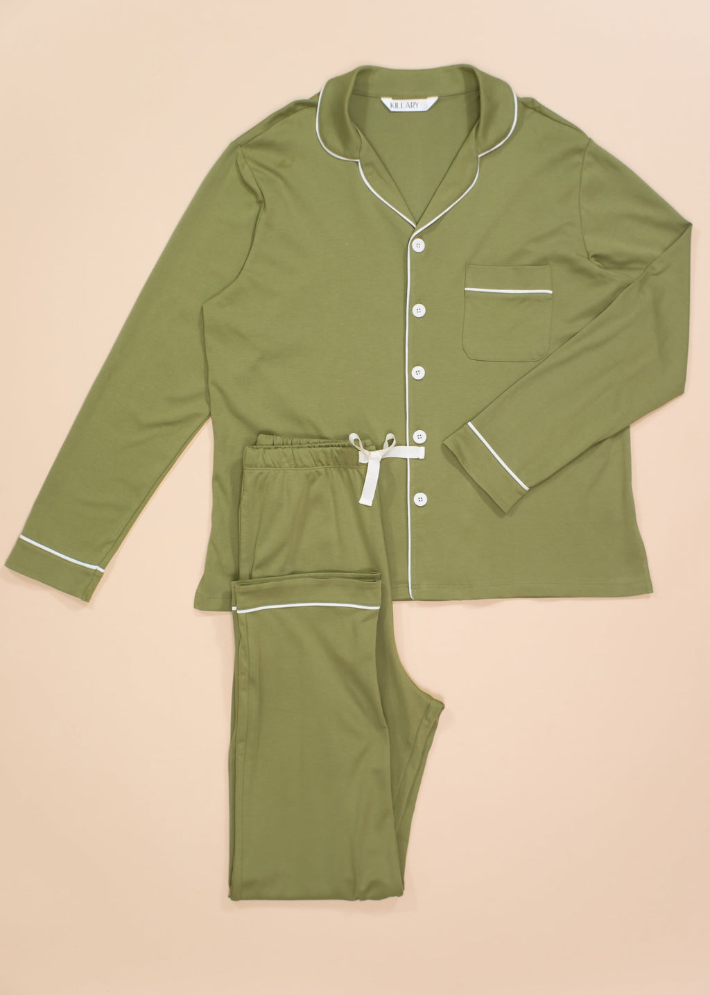 Olive Green Long Sleeve Pyjama Set