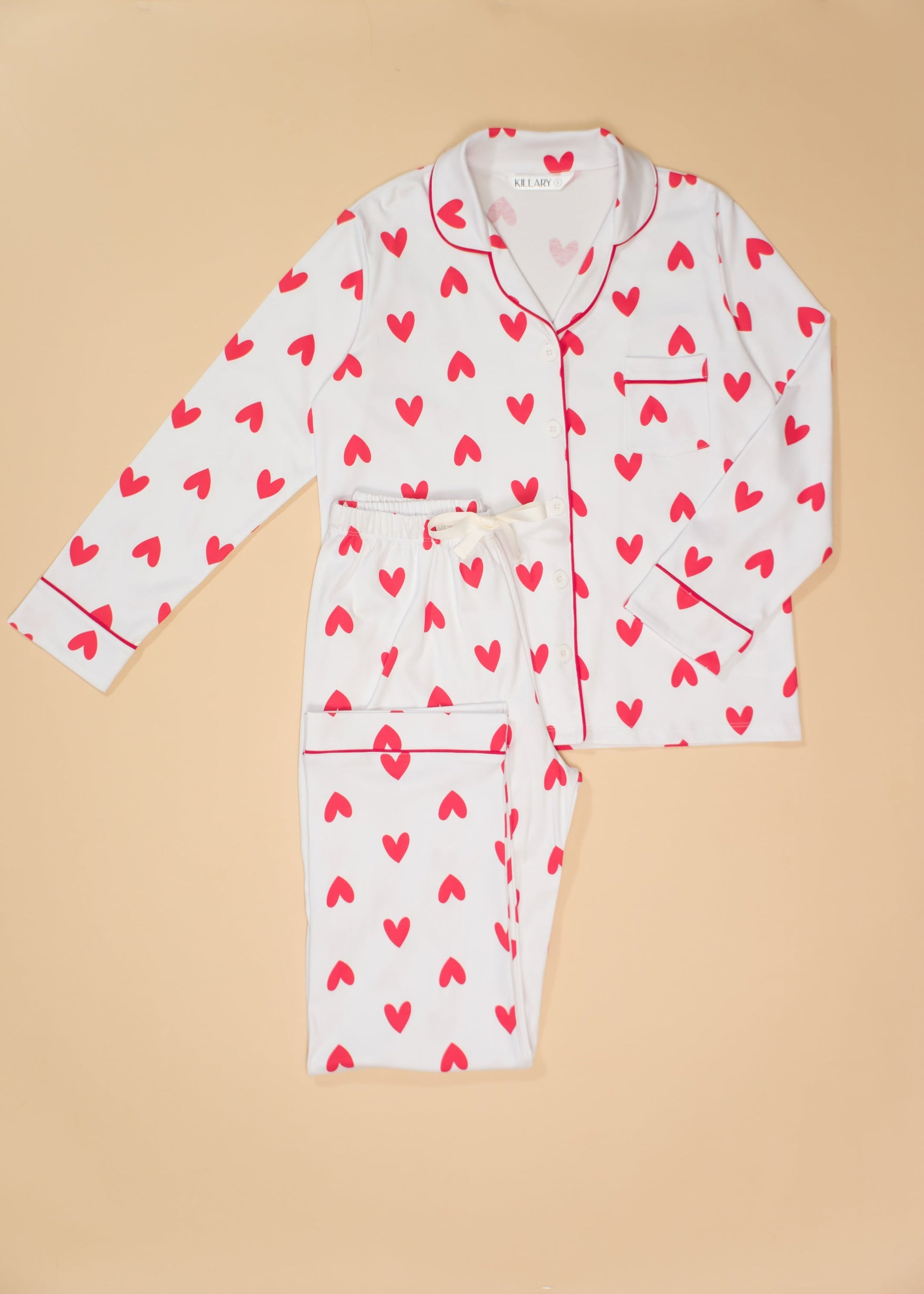 Hearts Long Sleeve Pyjama Set