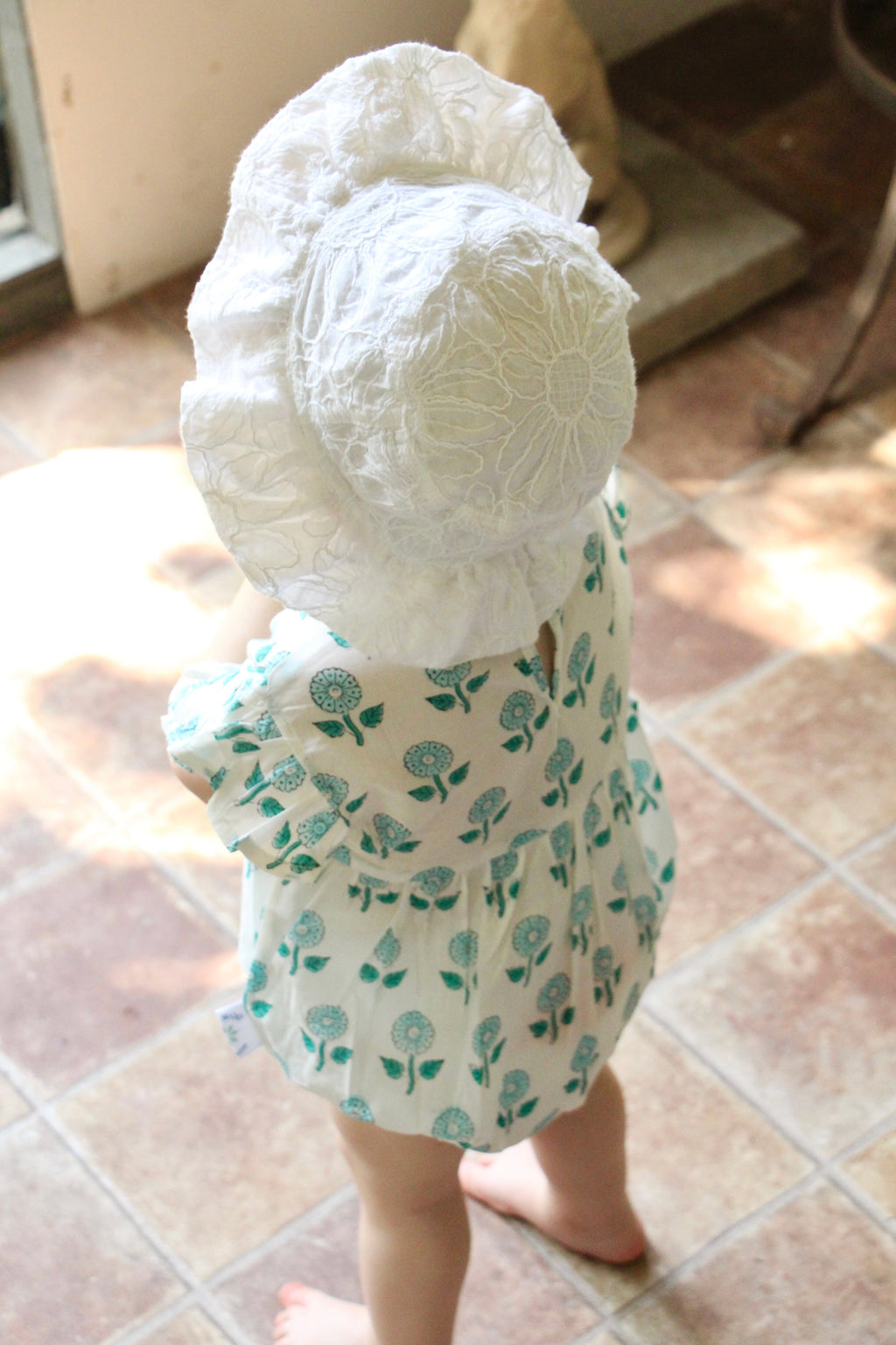 Sea Blue Floral Frilly Bodysuit