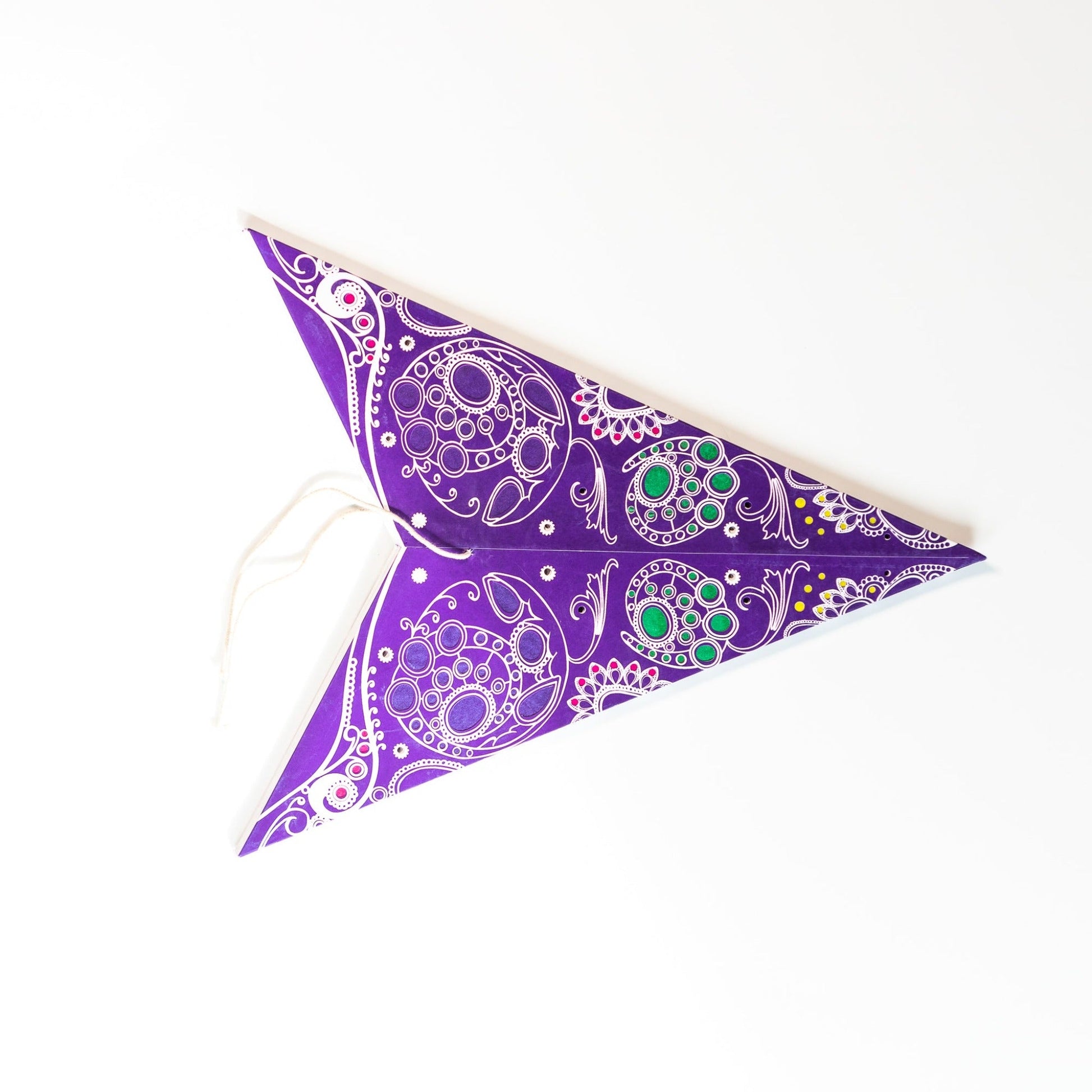 Deep Purple Damask Star Lantern 60cm