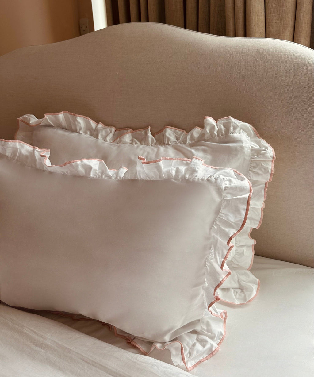 Dusty Pink Pillowcase Pair with Frill