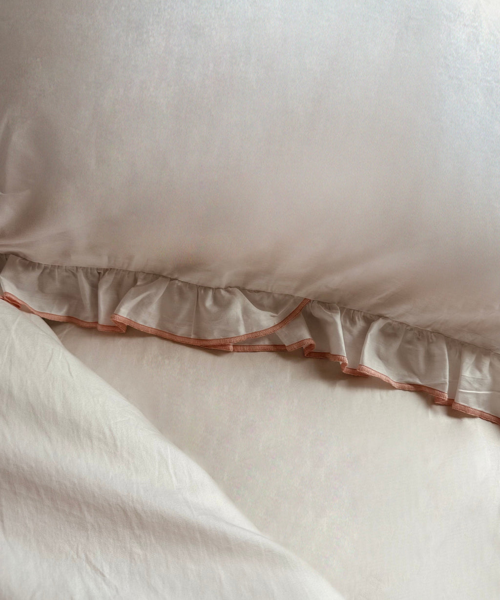 Dusty Pink Pillowcase Pair with Frill