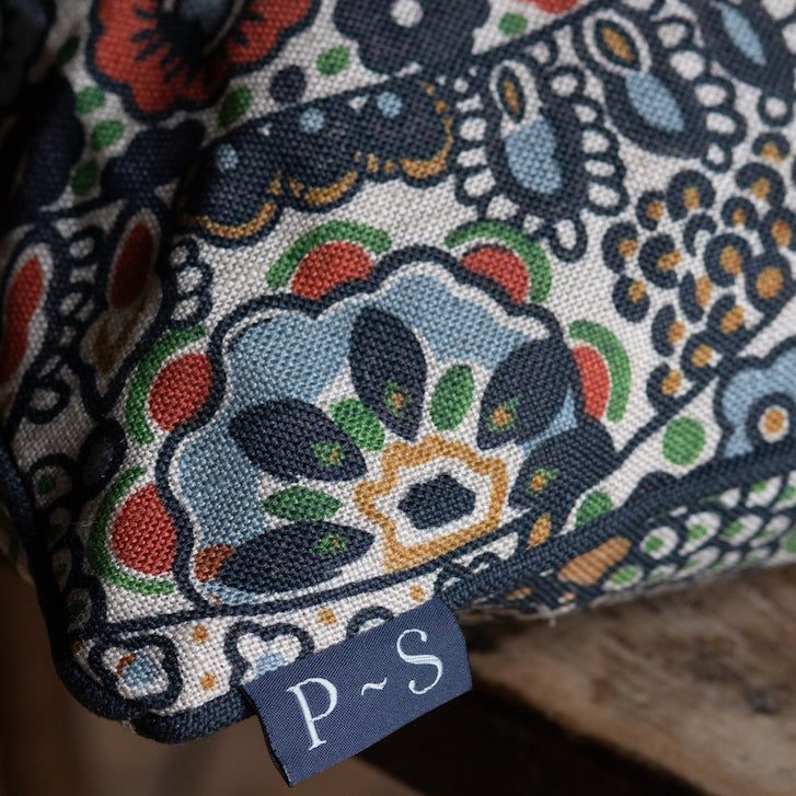 Woodblock Linen Cushion 50x50cm