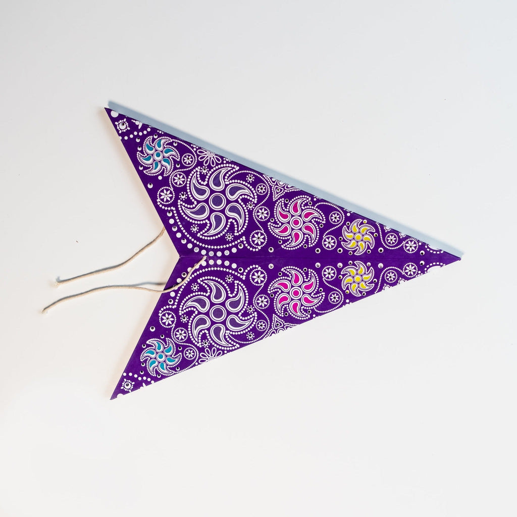 Violet Star Lantern with Hand Punched Light Patterns