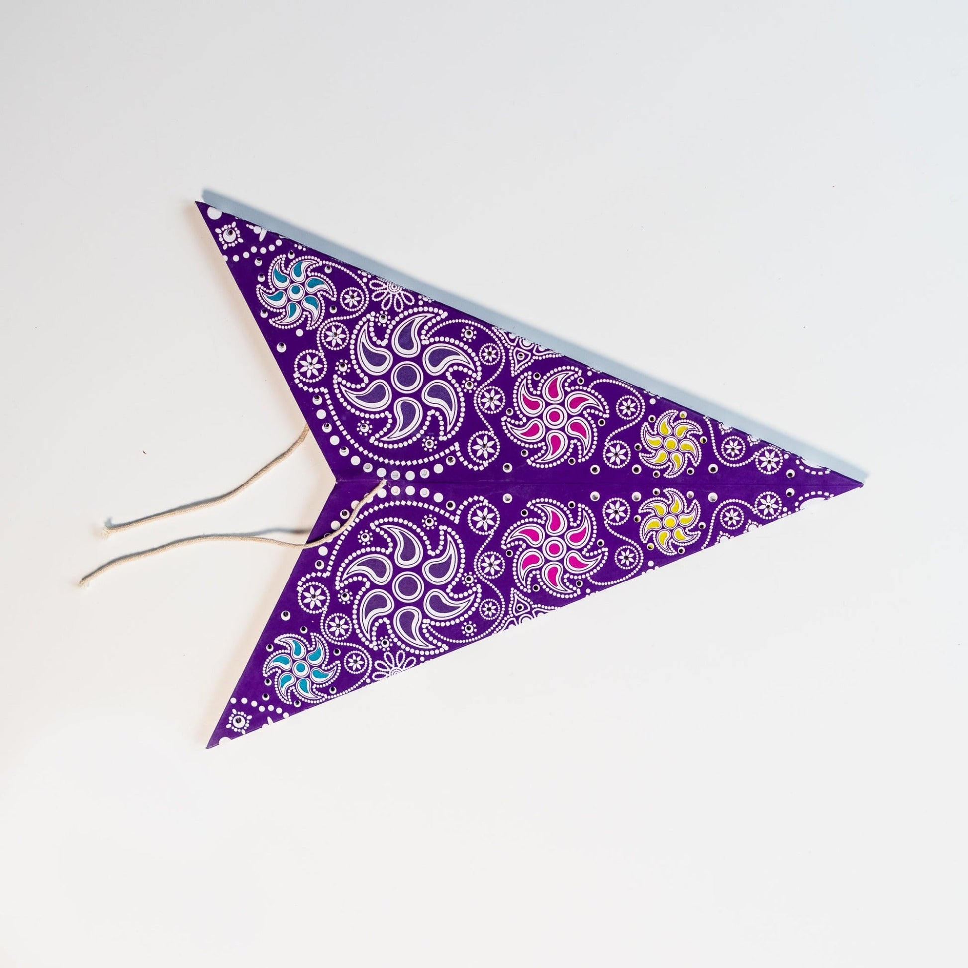 Violet Star Lantern with Hand Punched Light Patterns
