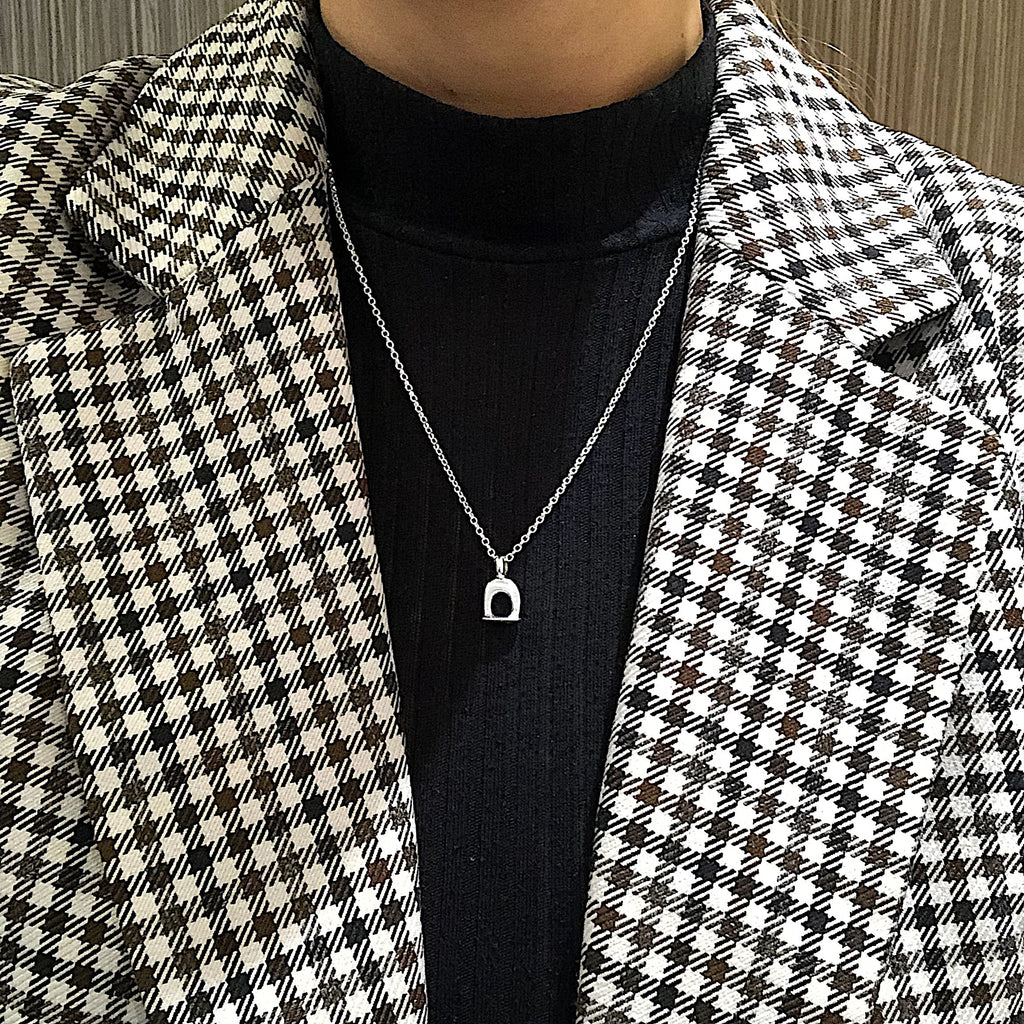 Recycled Sterling Silver Stirrup Necklace