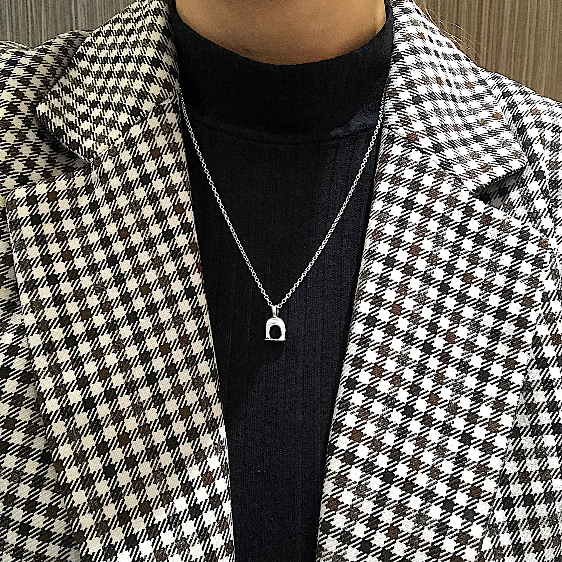 Recycled Sterling Silver Stirrup Necklace
