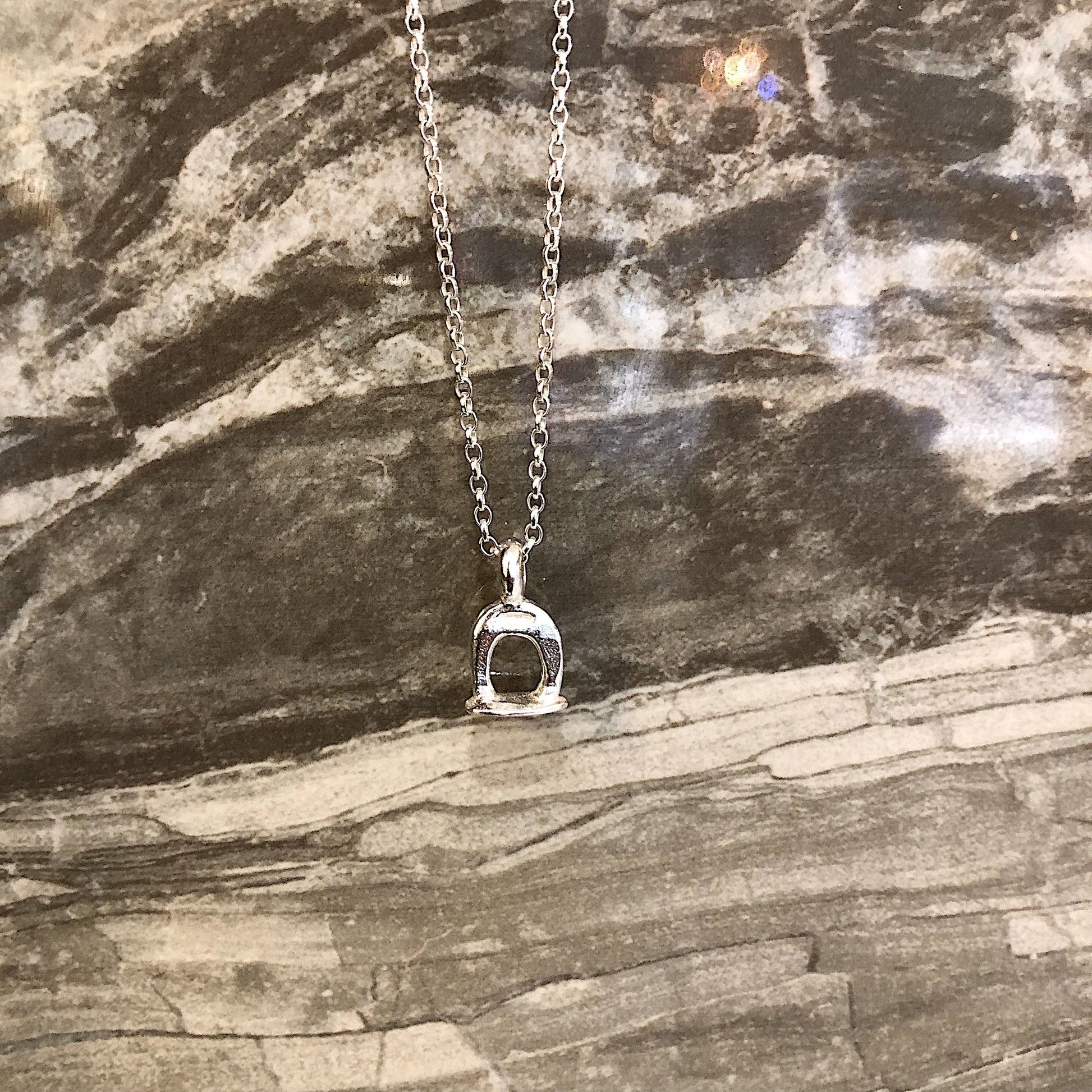 Recycled Sterling Silver Stirrup Necklace
