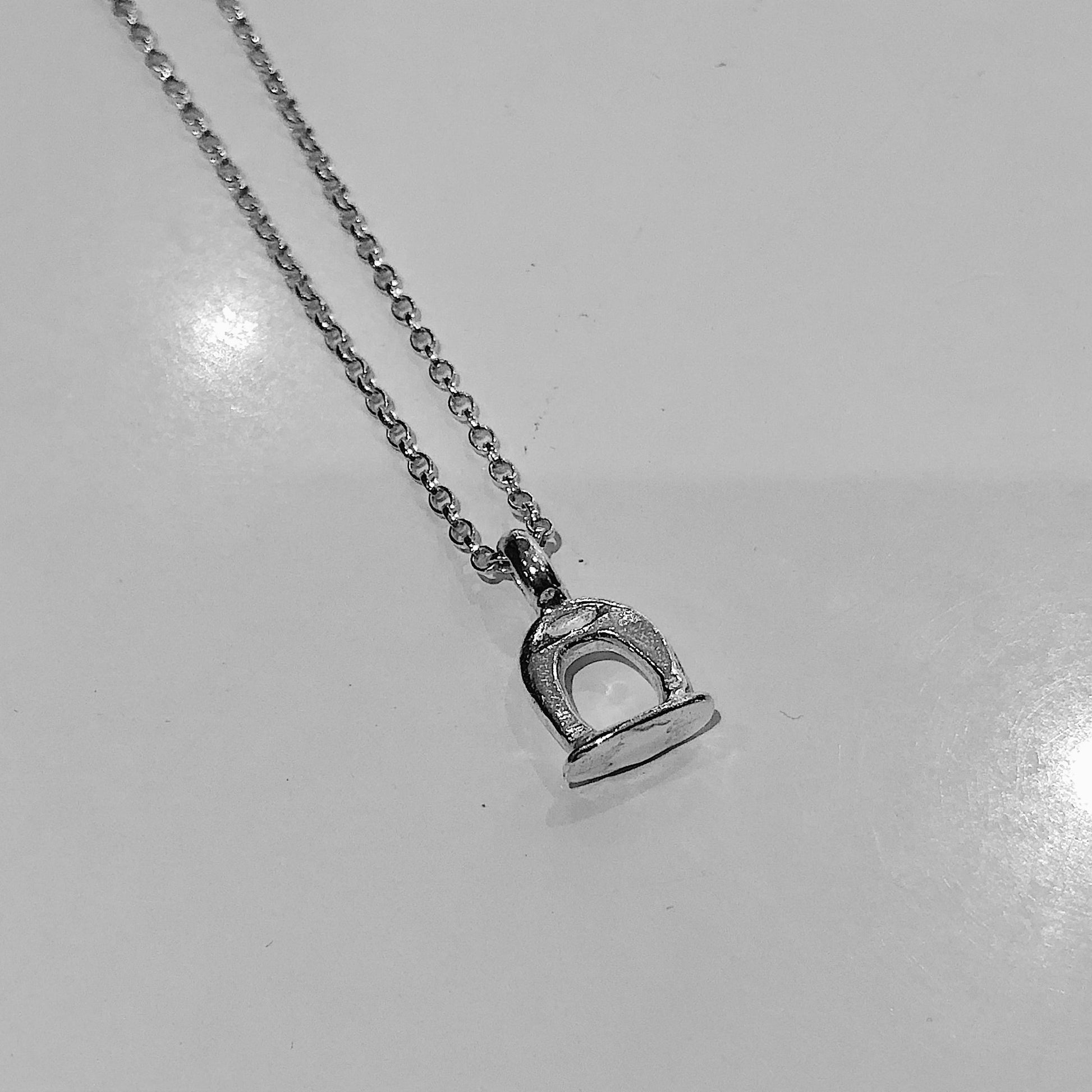 Recycled Sterling Silver Stirrup Necklace