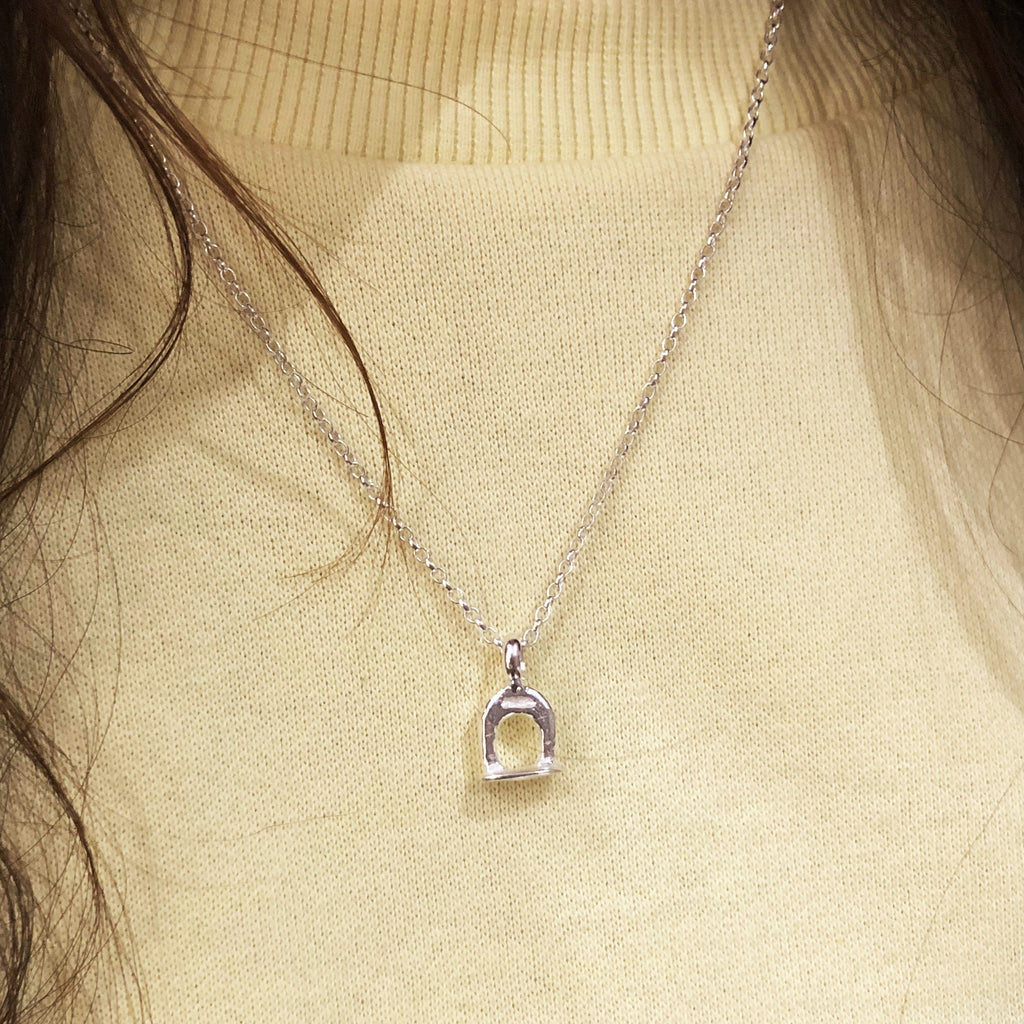 Recycled Sterling Silver Stirrup Necklace