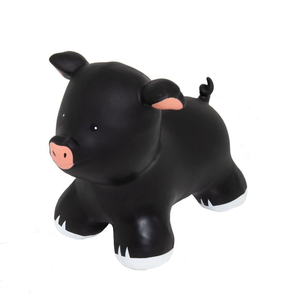 black piggy jumpy toy with birth certificate for personalized playtime fun