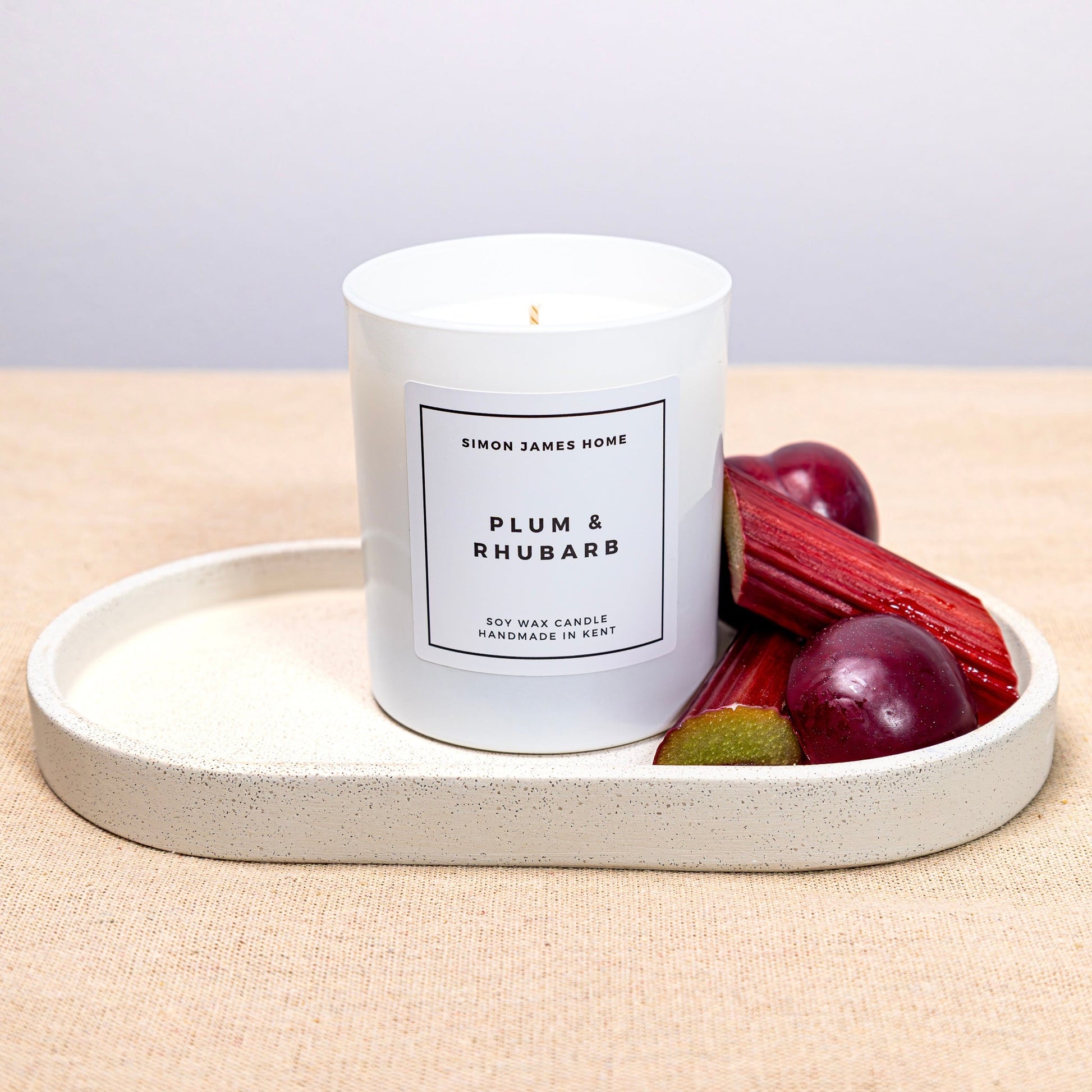 Plum and Rhubarb Handmade Soy Wax Candle