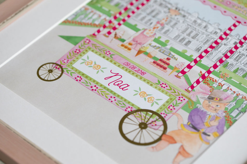 Personalised Carousel of The Trocadero Illustration for Girls