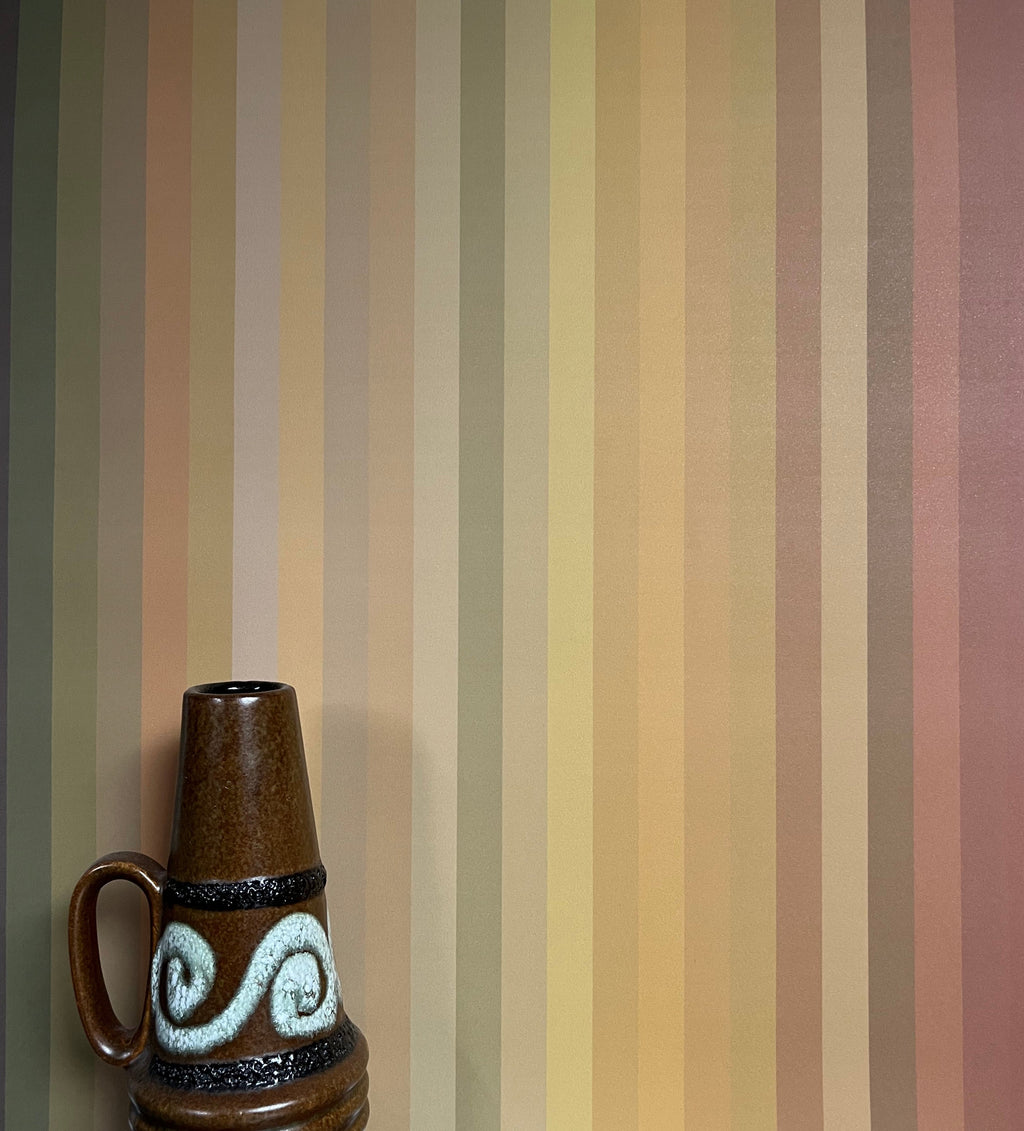 Tonal Stripe Wallpaper in Ochre
