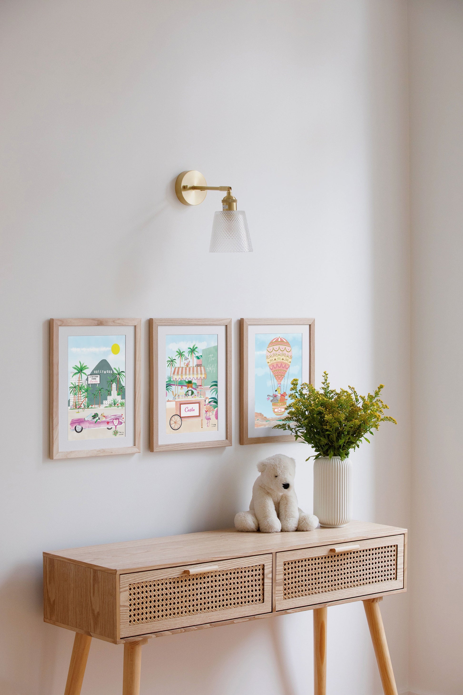 Personalised Hot Air Balloon Over the Grand Canyon Artwork for Girls