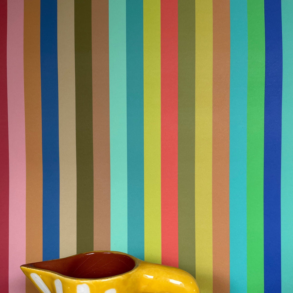 Tonal Stripe Wallpaper in Pool