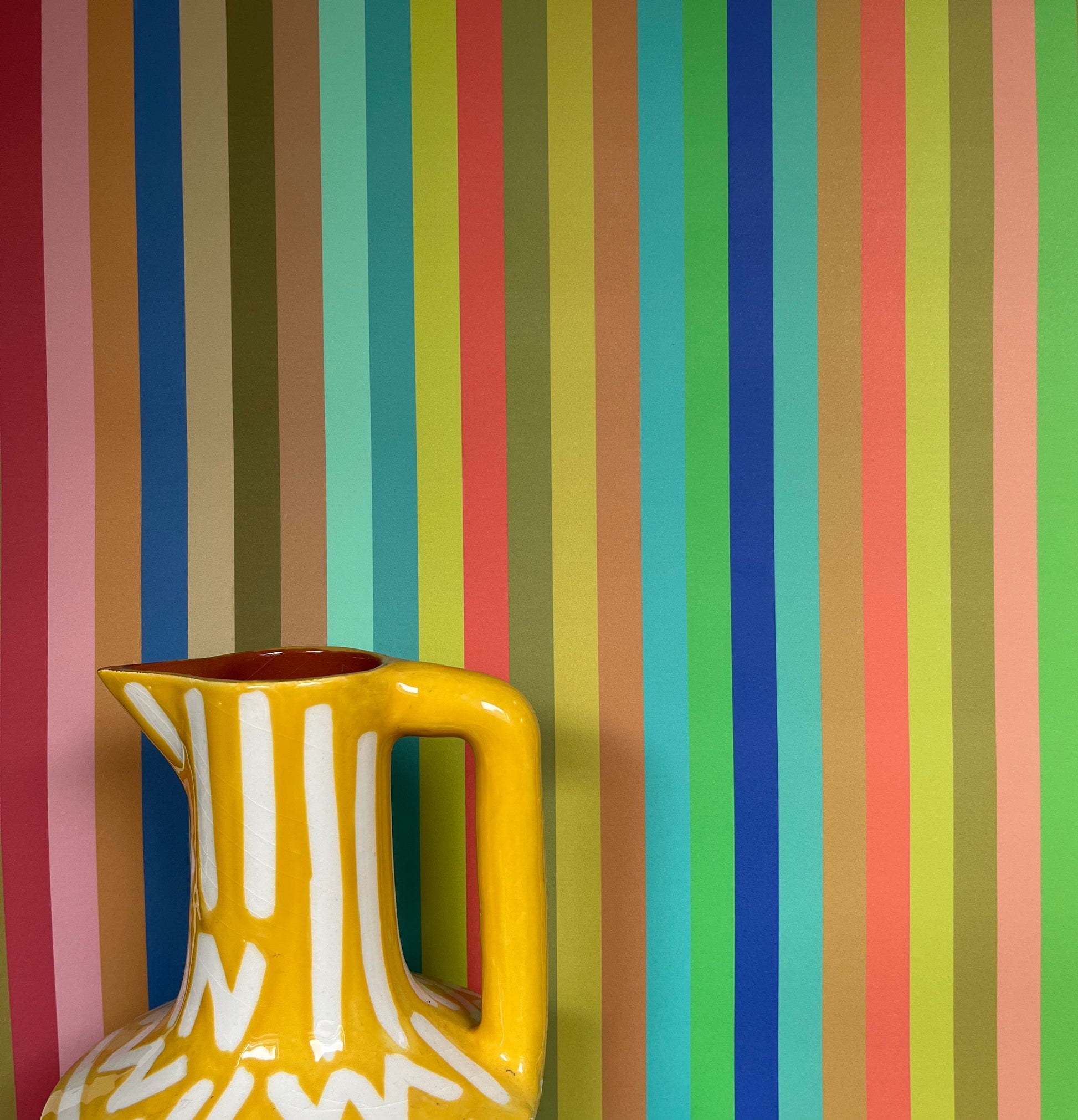 Tonal Stripe Wallpaper in Pool