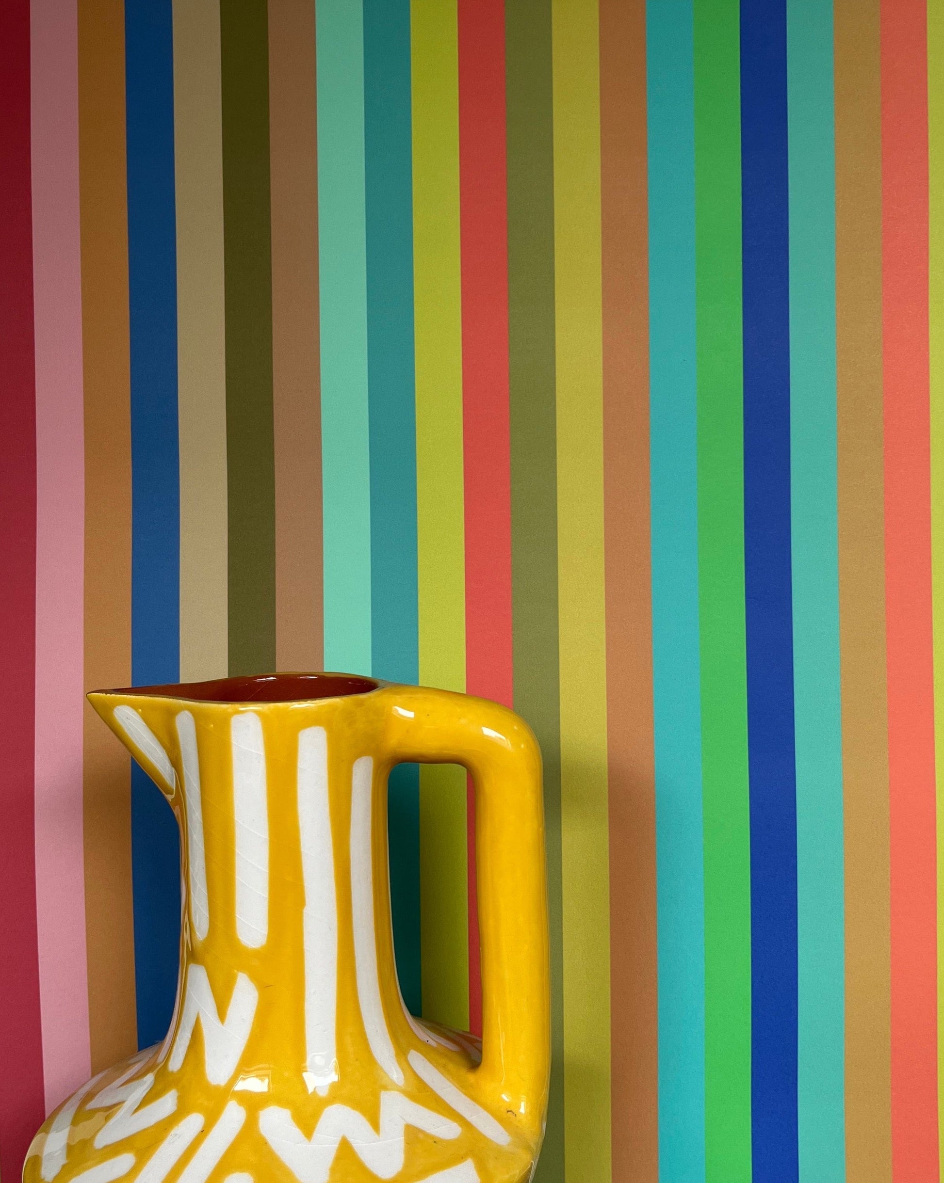 Tonal Stripe Wallpaper in Pool