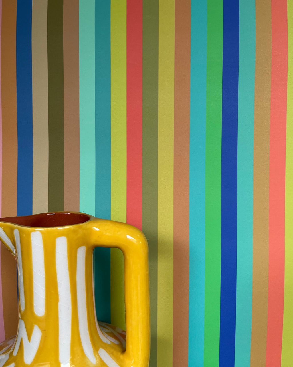 Tonal Stripe Wallpaper in Pool