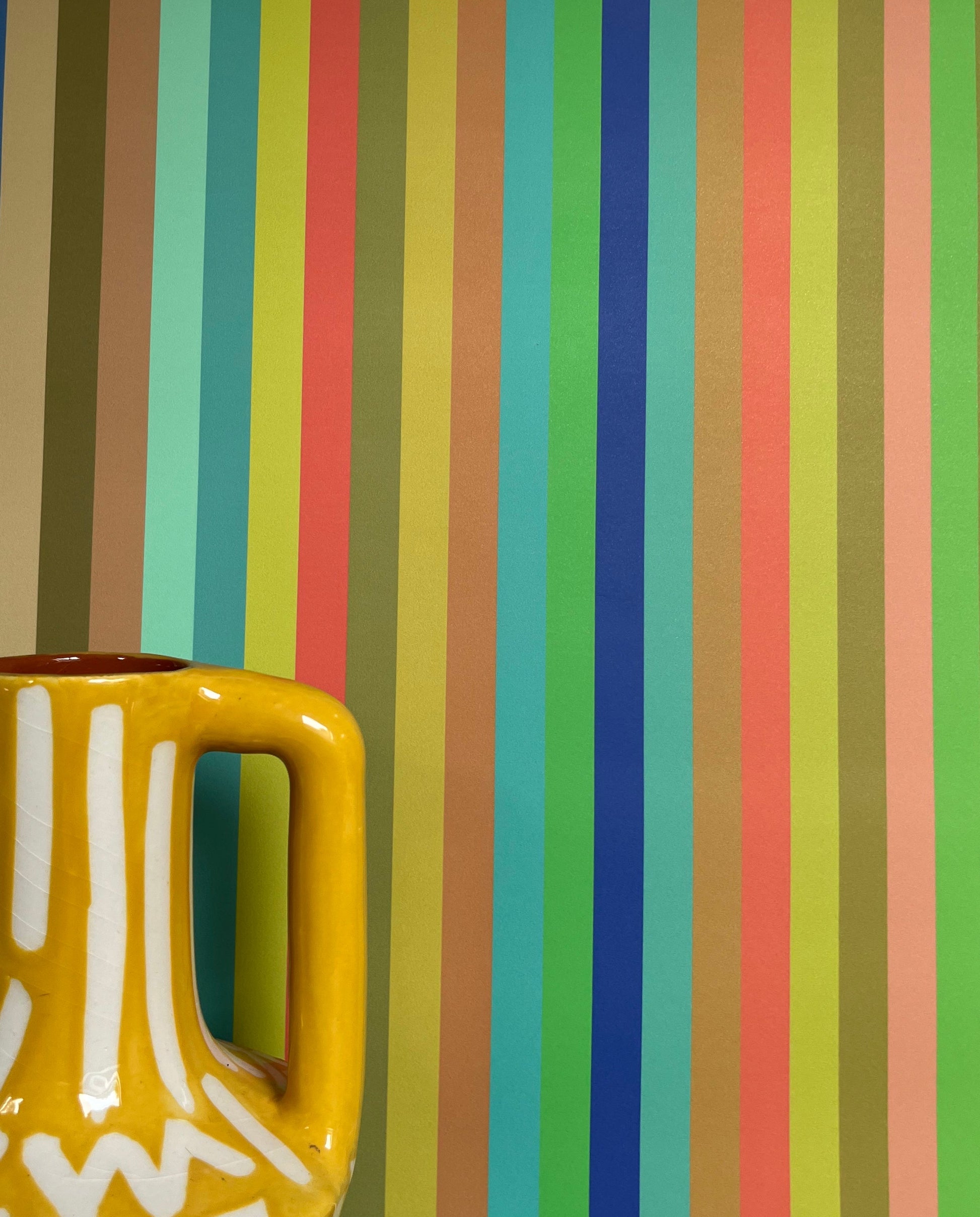 Tonal Stripe Wallpaper in Pool