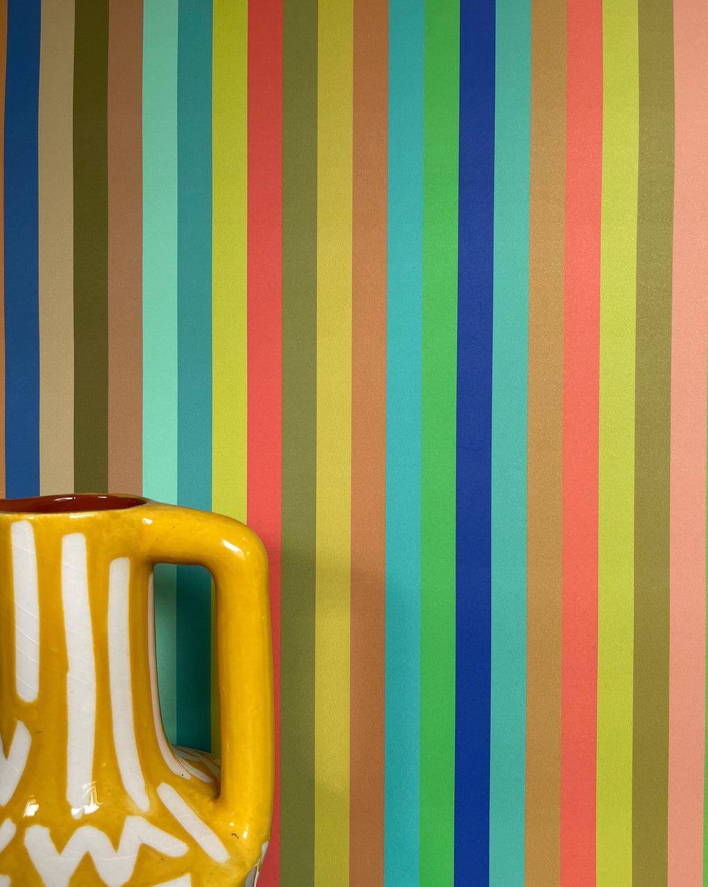 Tonal Stripe Wallpaper in Pool
