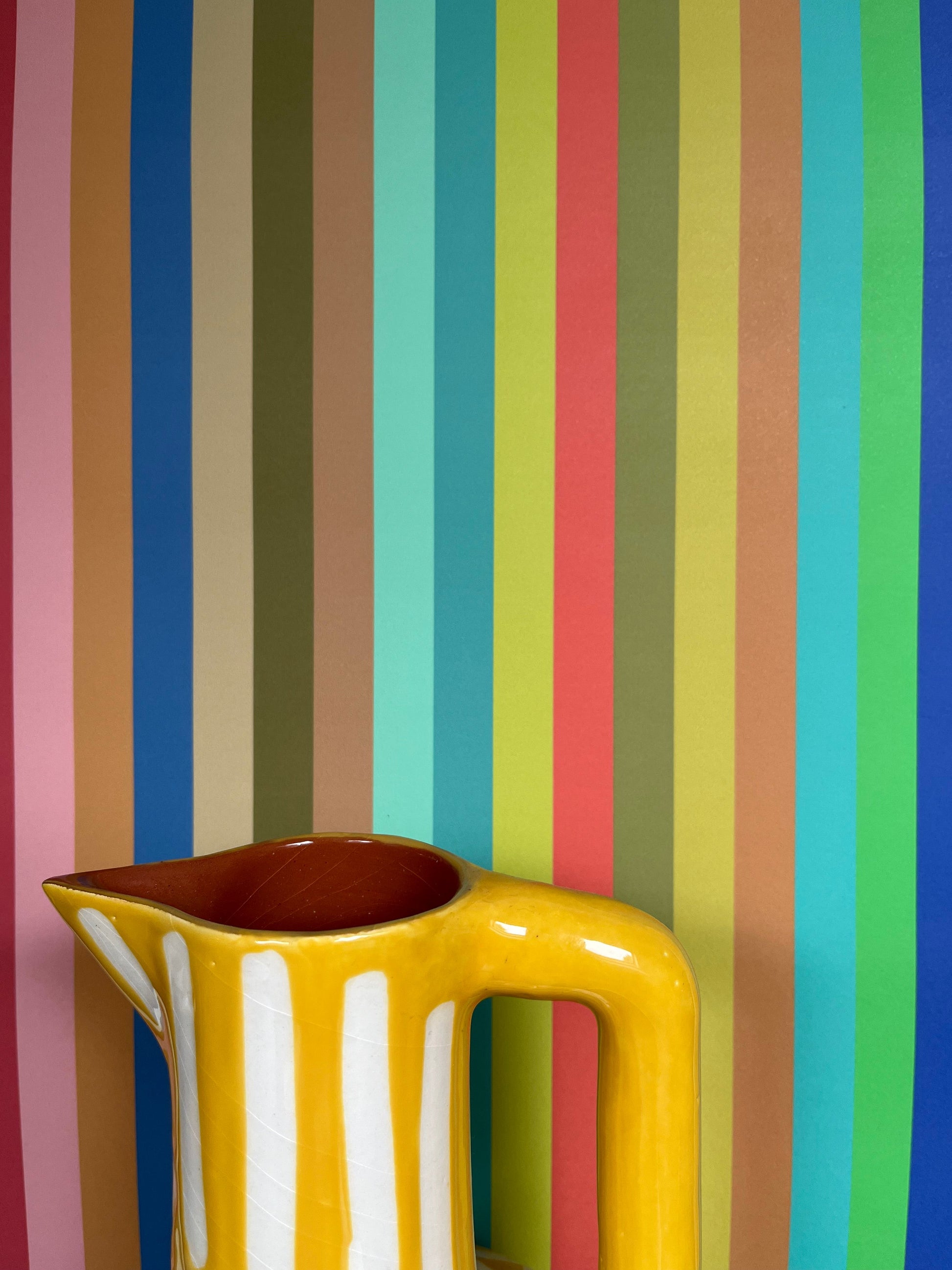 Tonal Stripe Wallpaper in Pool