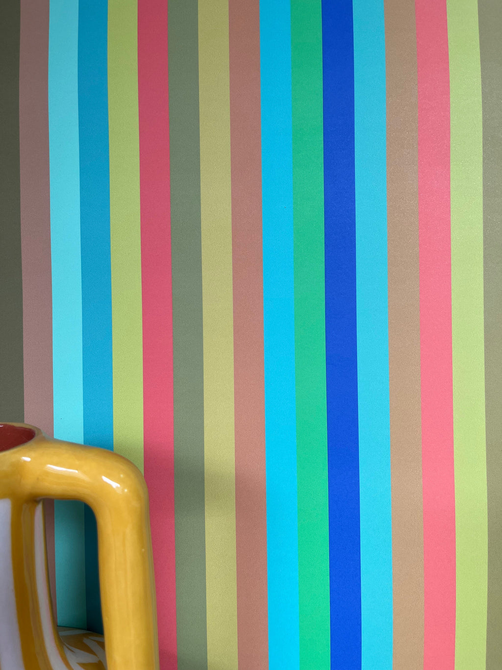 Tonal Stripe Wallpaper in Pool