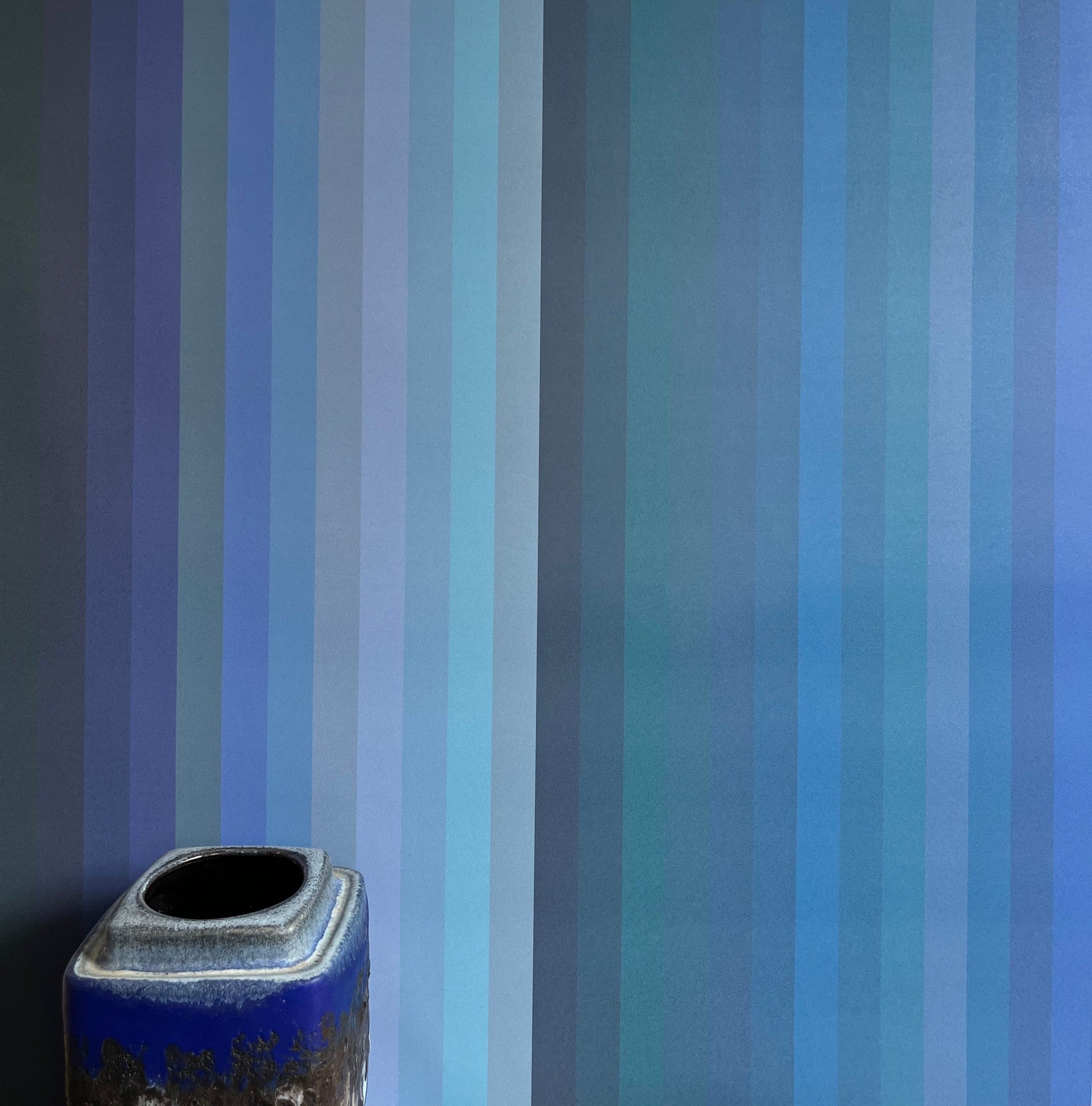 Tonal Stripe Wallpaper in Indigo
