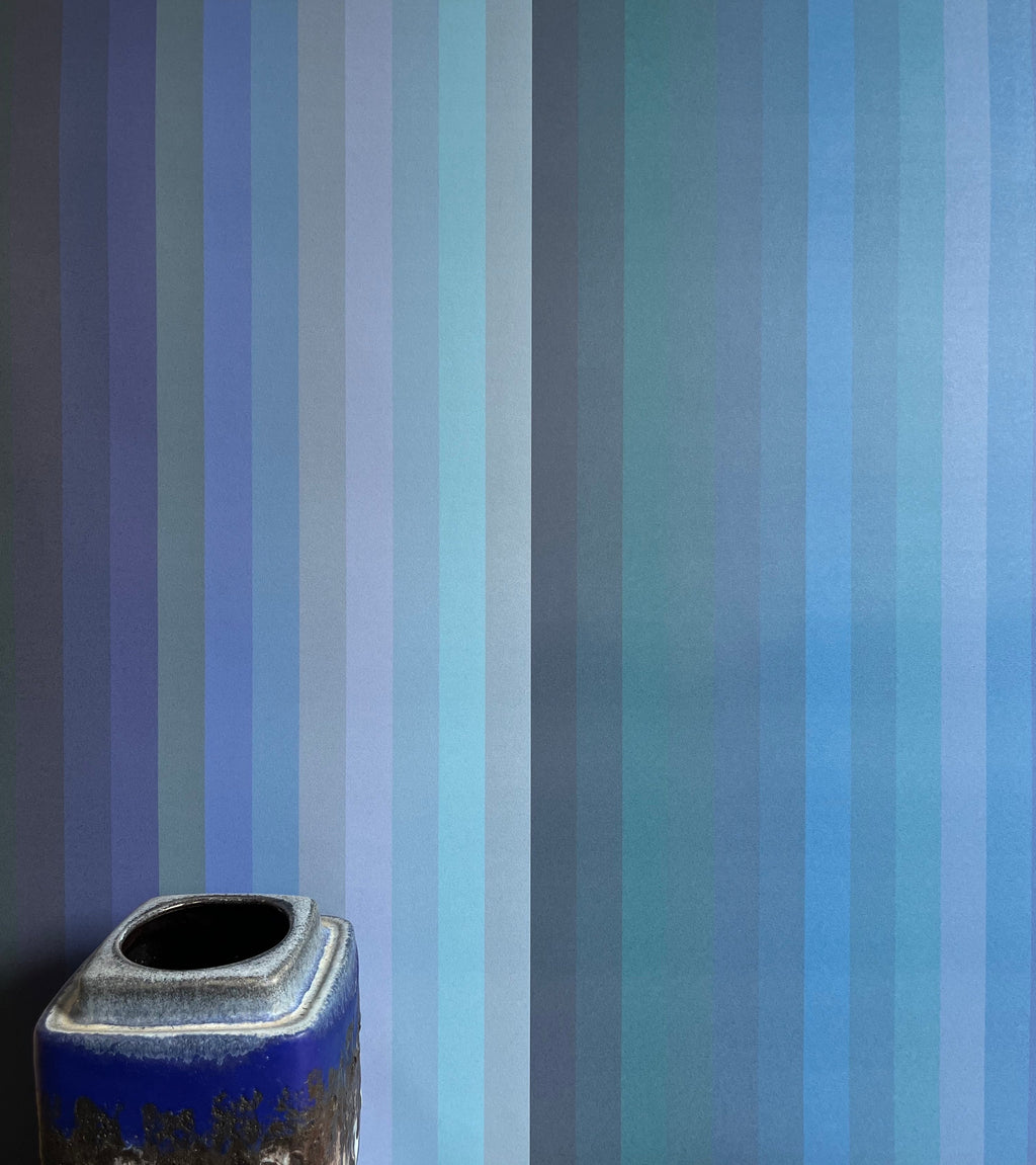 Tonal Stripe Wallpaper in Indigo