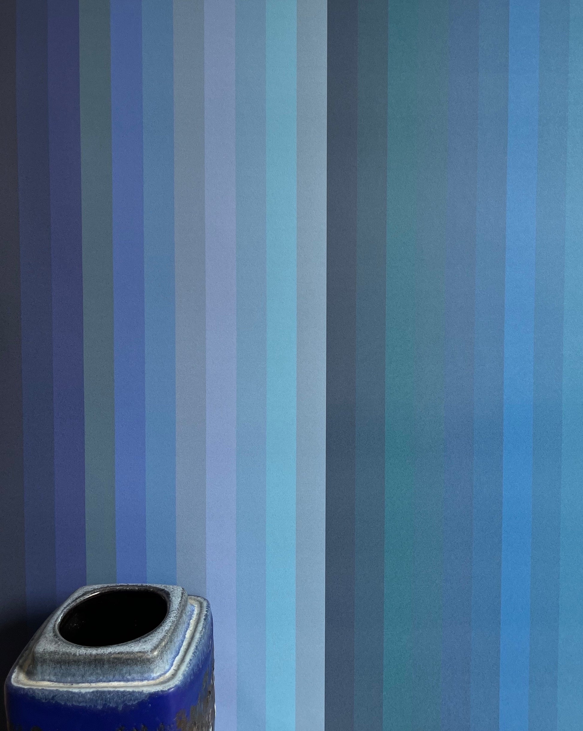 Tonal Stripe Wallpaper in Indigo