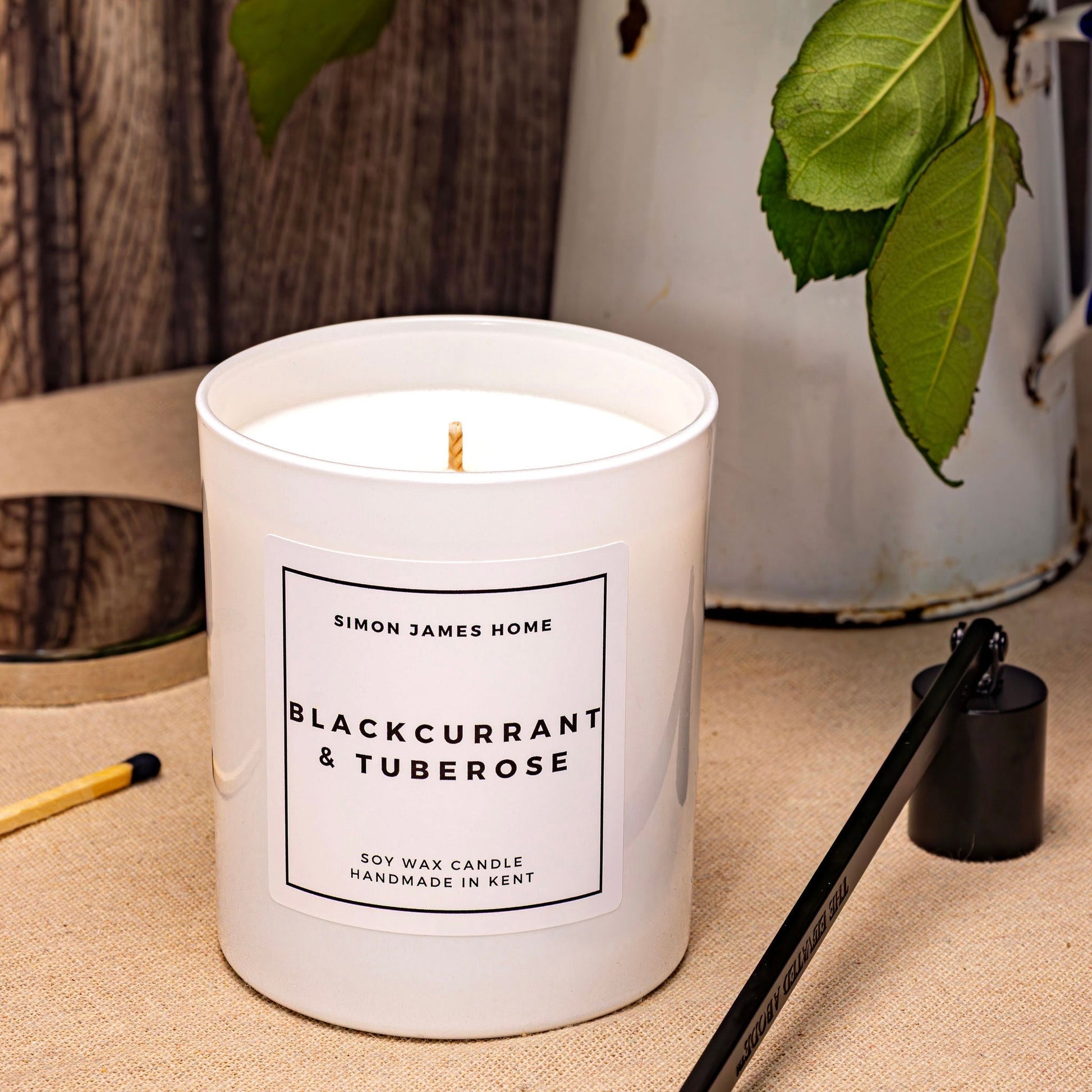 Blackcurrant and Tuberose Handmade Soy Wax Candle