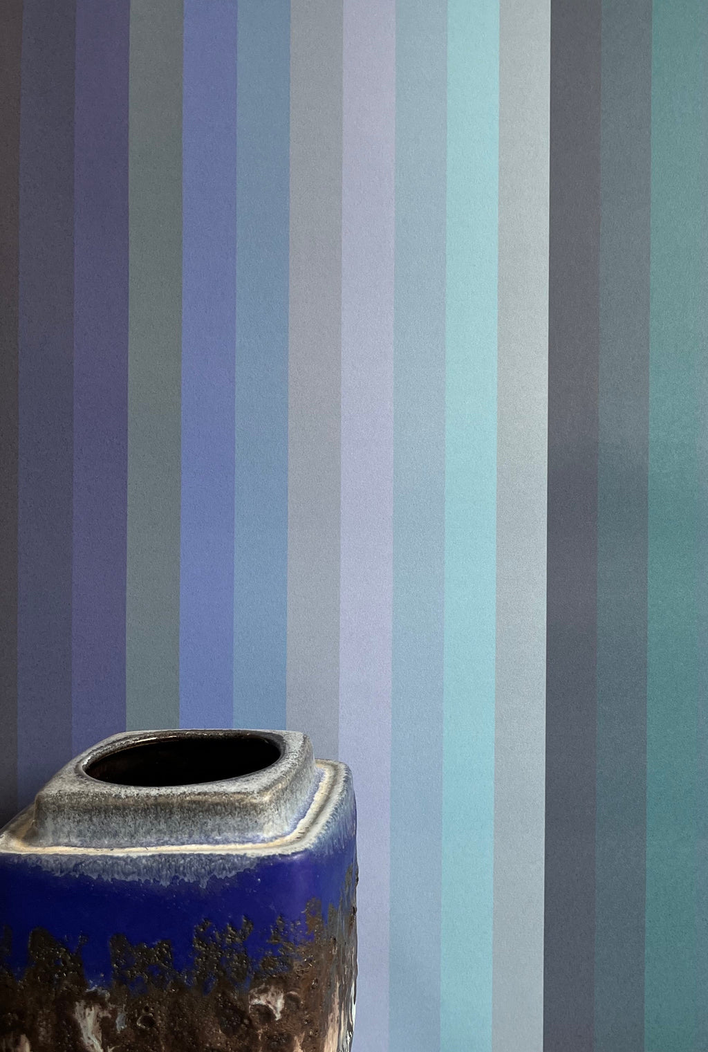 Tonal Stripe Wallpaper in Indigo