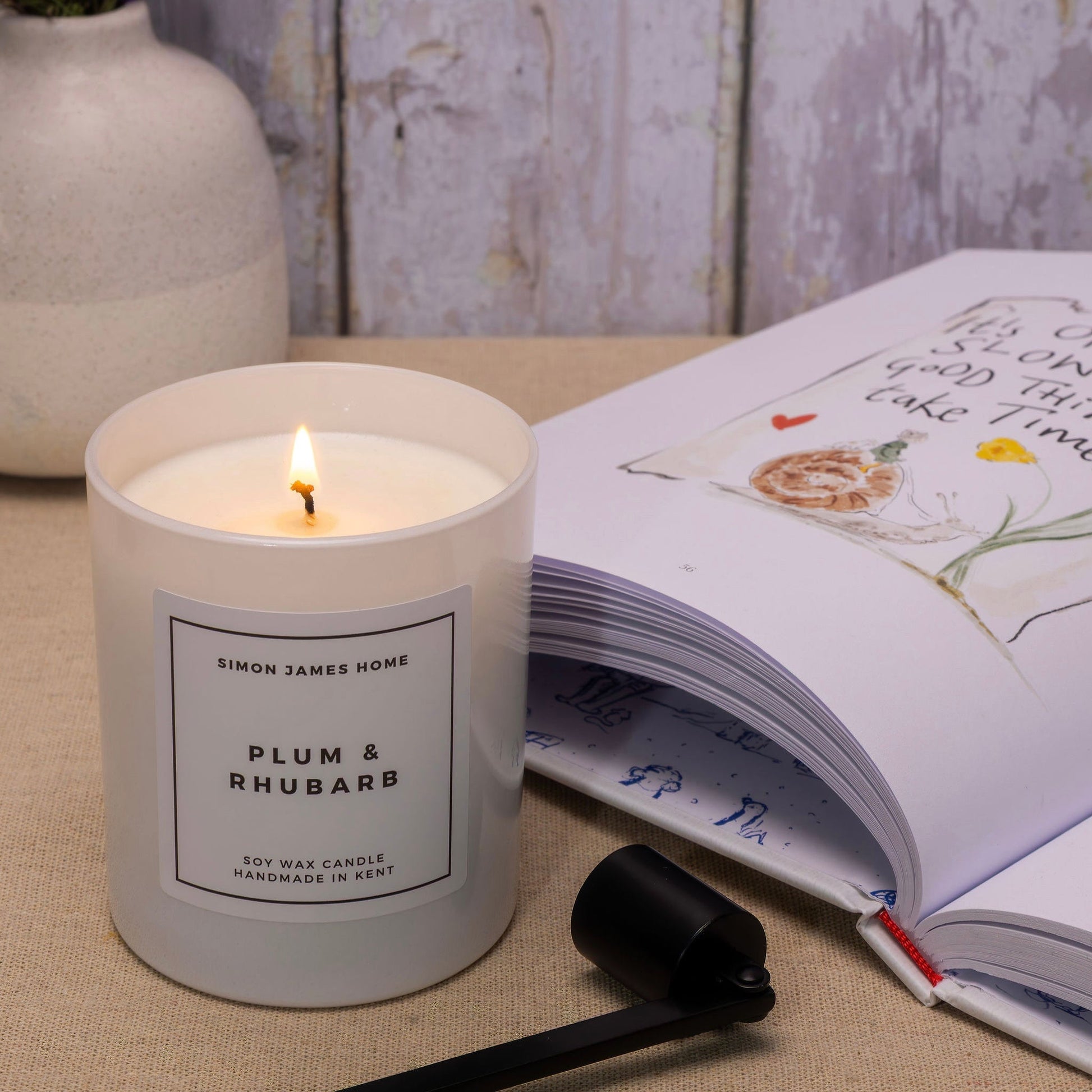 Plum and Rhubarb Handmade Soy Wax Candle