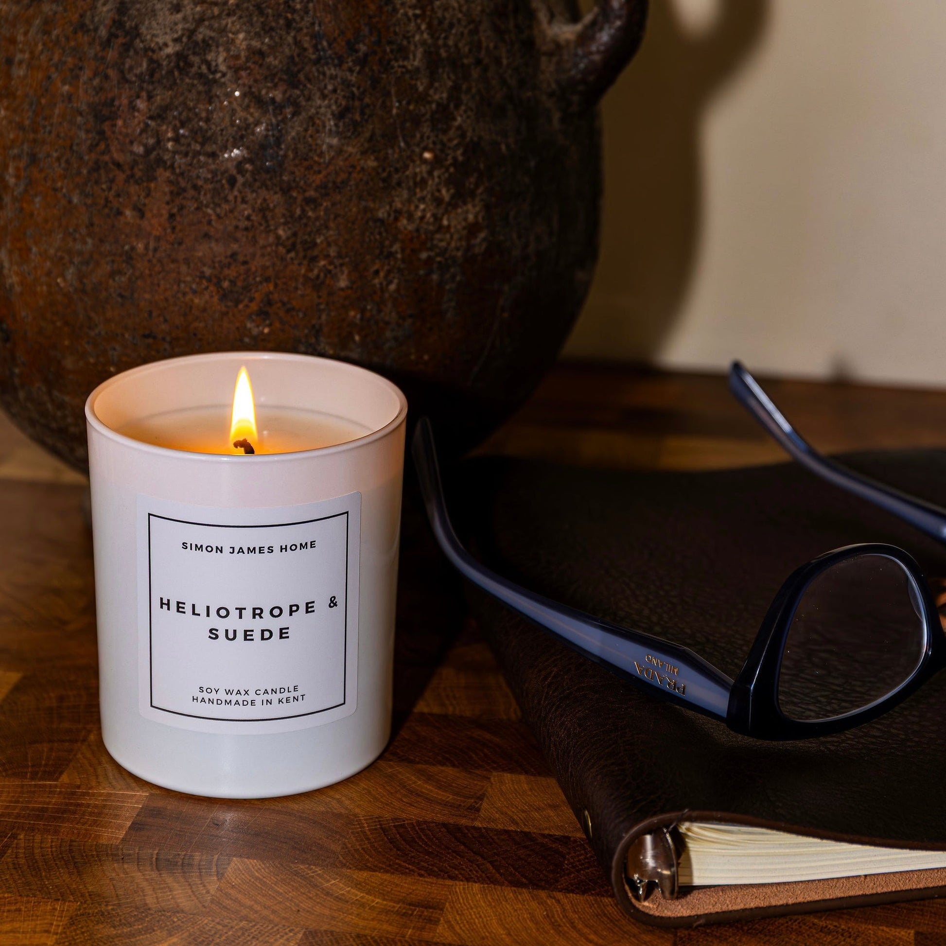 Heliotrope and Suede Handmade Soy Wax Candle