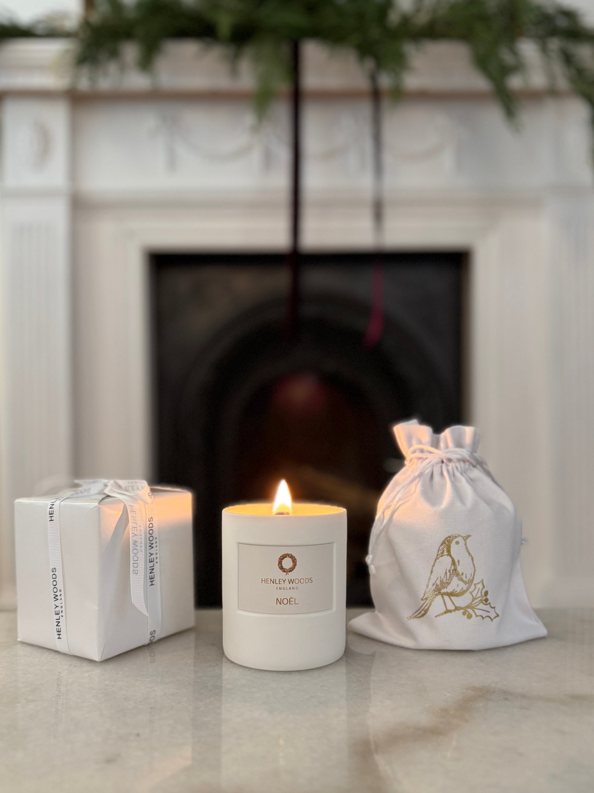 Noel Christmas Candle with Double Wooden Wick