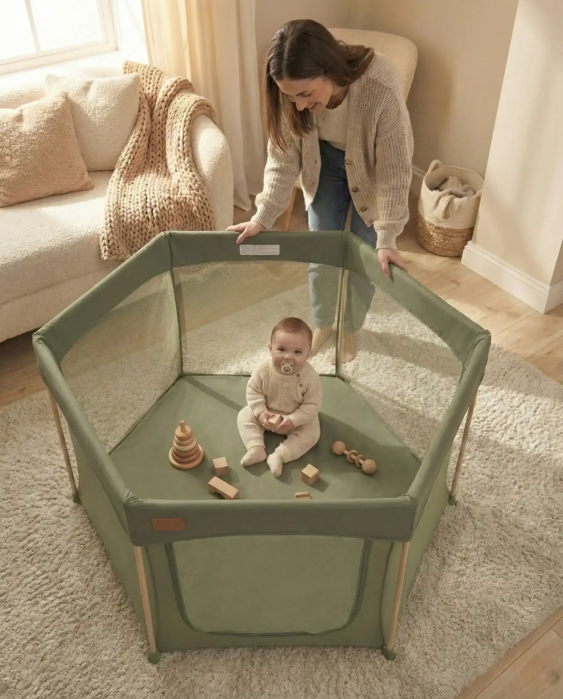 Joy Baby Playpen in Green