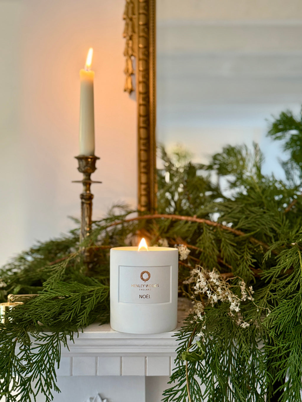 Noel Christmas Candle with Double Wooden Wick