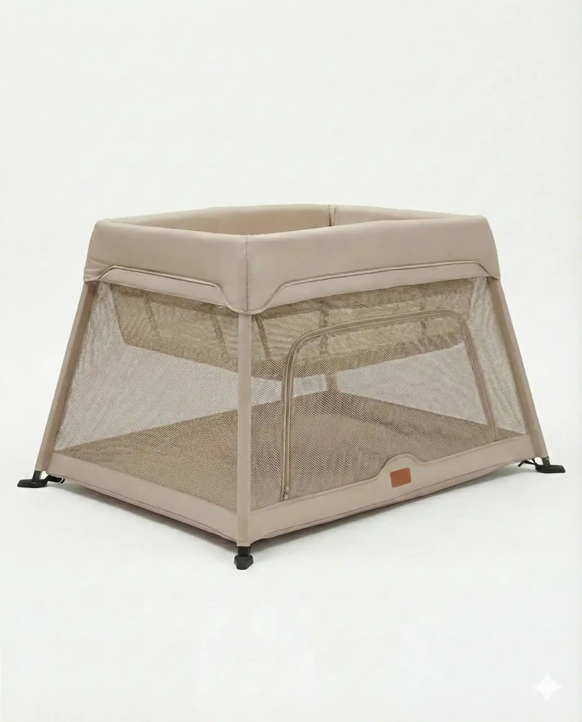 Travel Cot with Newborn Bassinet Insert in Beige