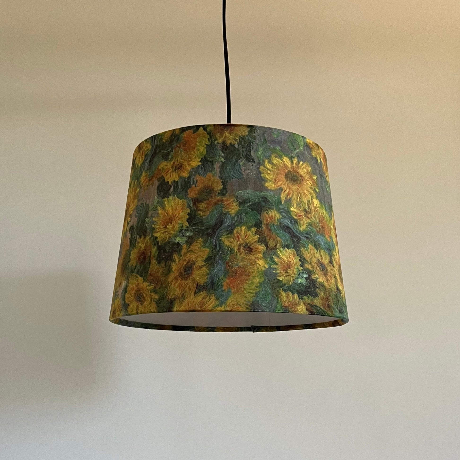 Van Gogh Sunflowers velvet french drum lampshade/ ceiling light shade, empire lampshade