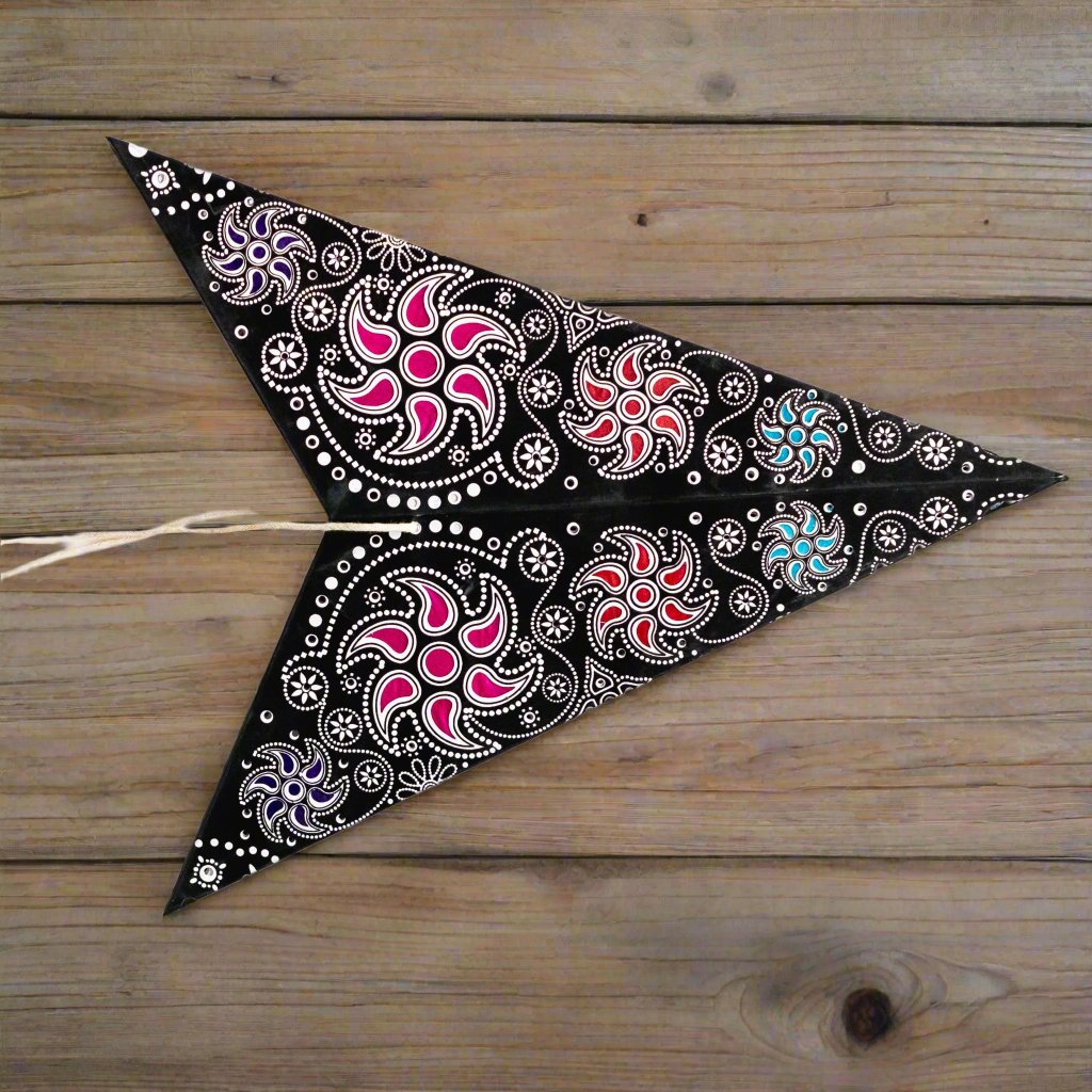 Firework Black Star Lantern Multi