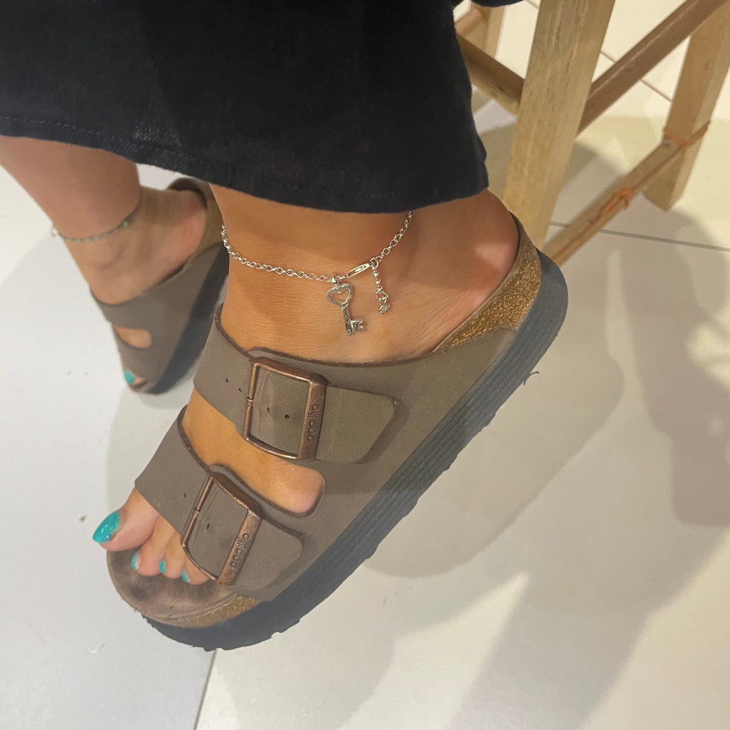 Love Lock Sterling Silver Anklet