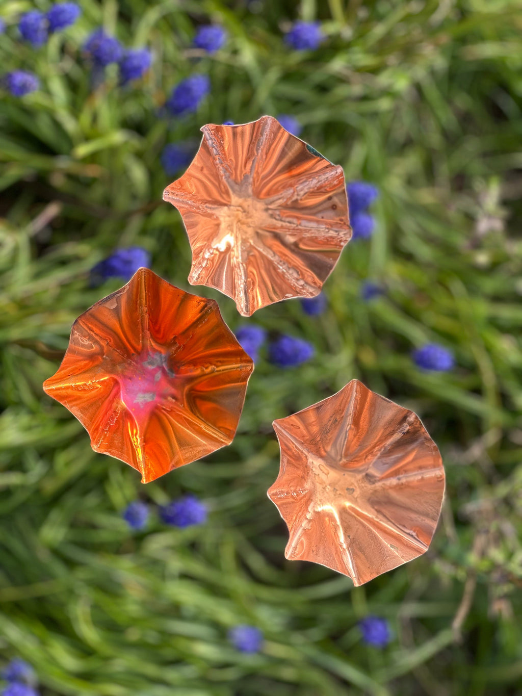 Set of 3 Copper Bee Drinkers